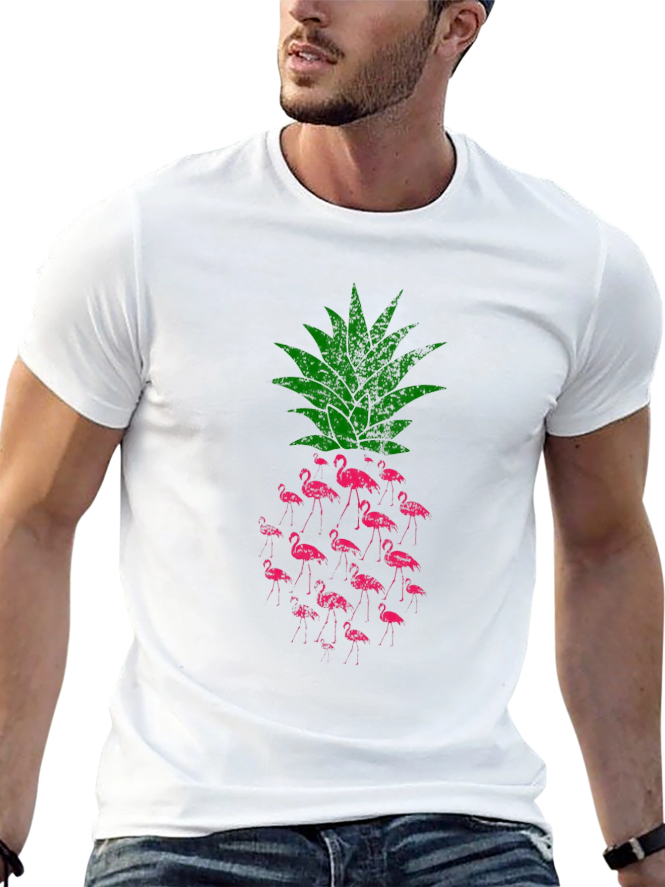 Flamingo Pineapple Graphic T-Shirt