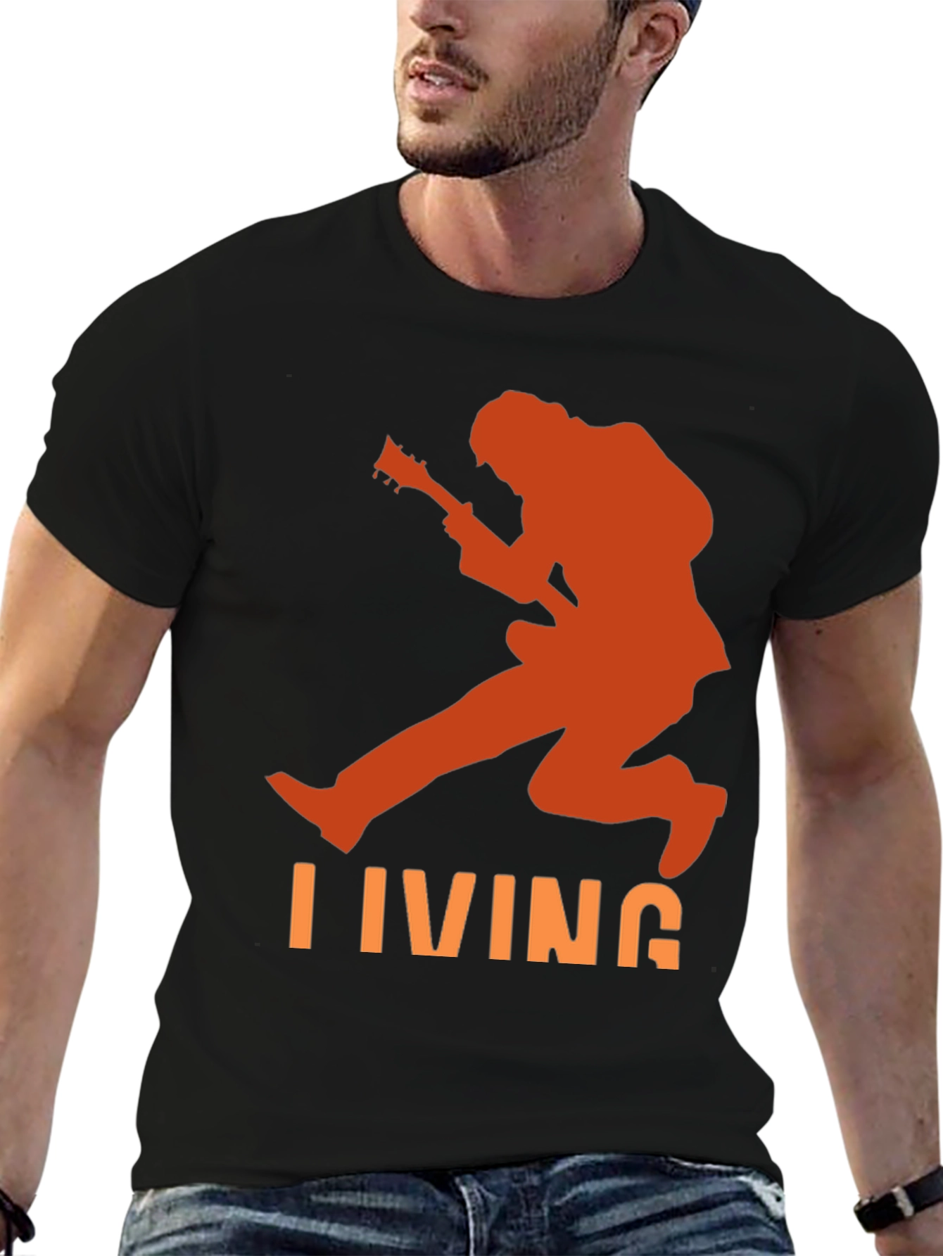 Living Guitarist Graphic Tee - Black