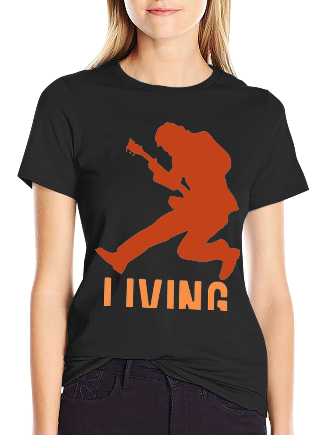 Living Guitarist Graphic Tee - Black