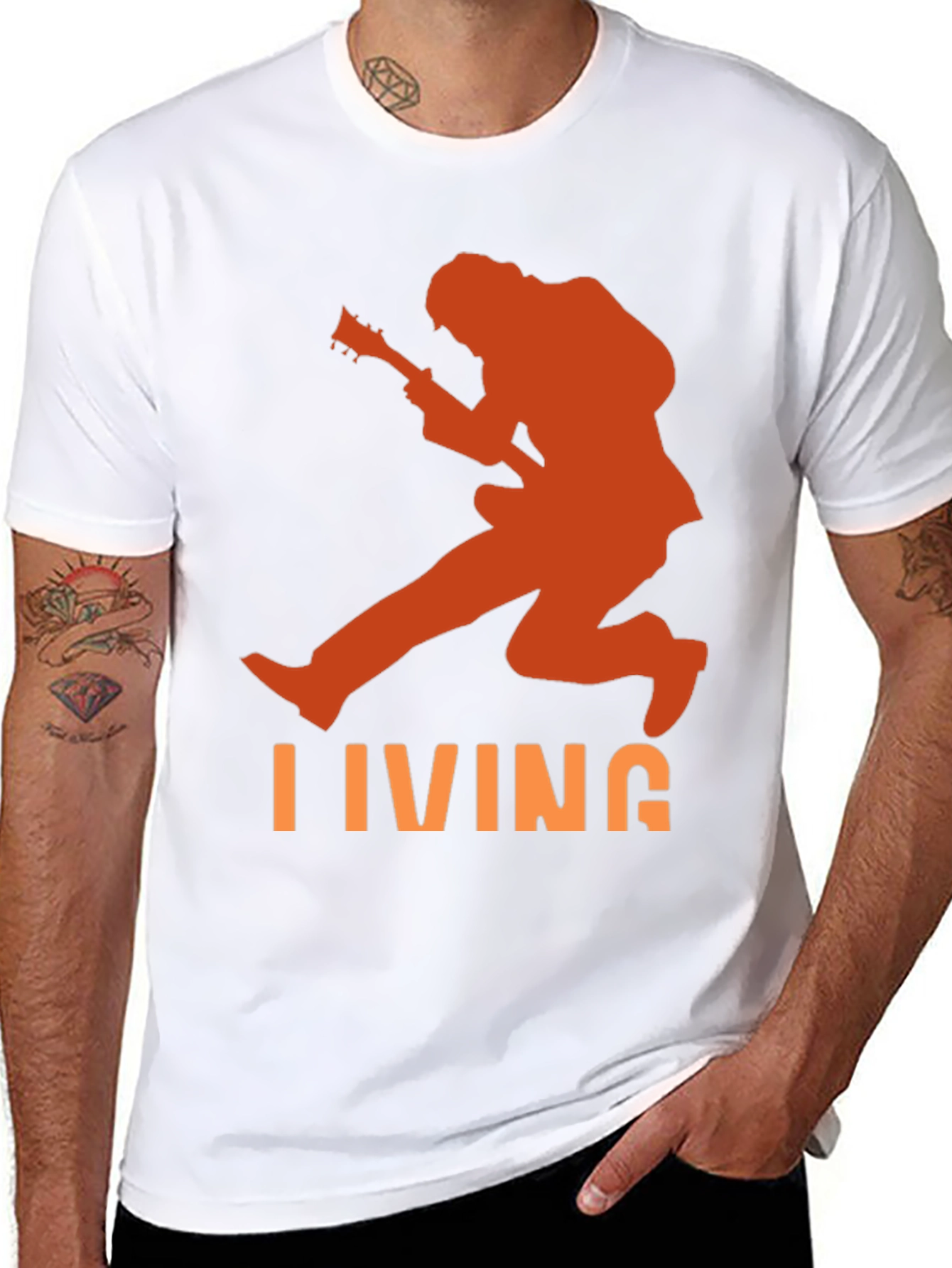 Living Guitarist Graphic Tee - Black
