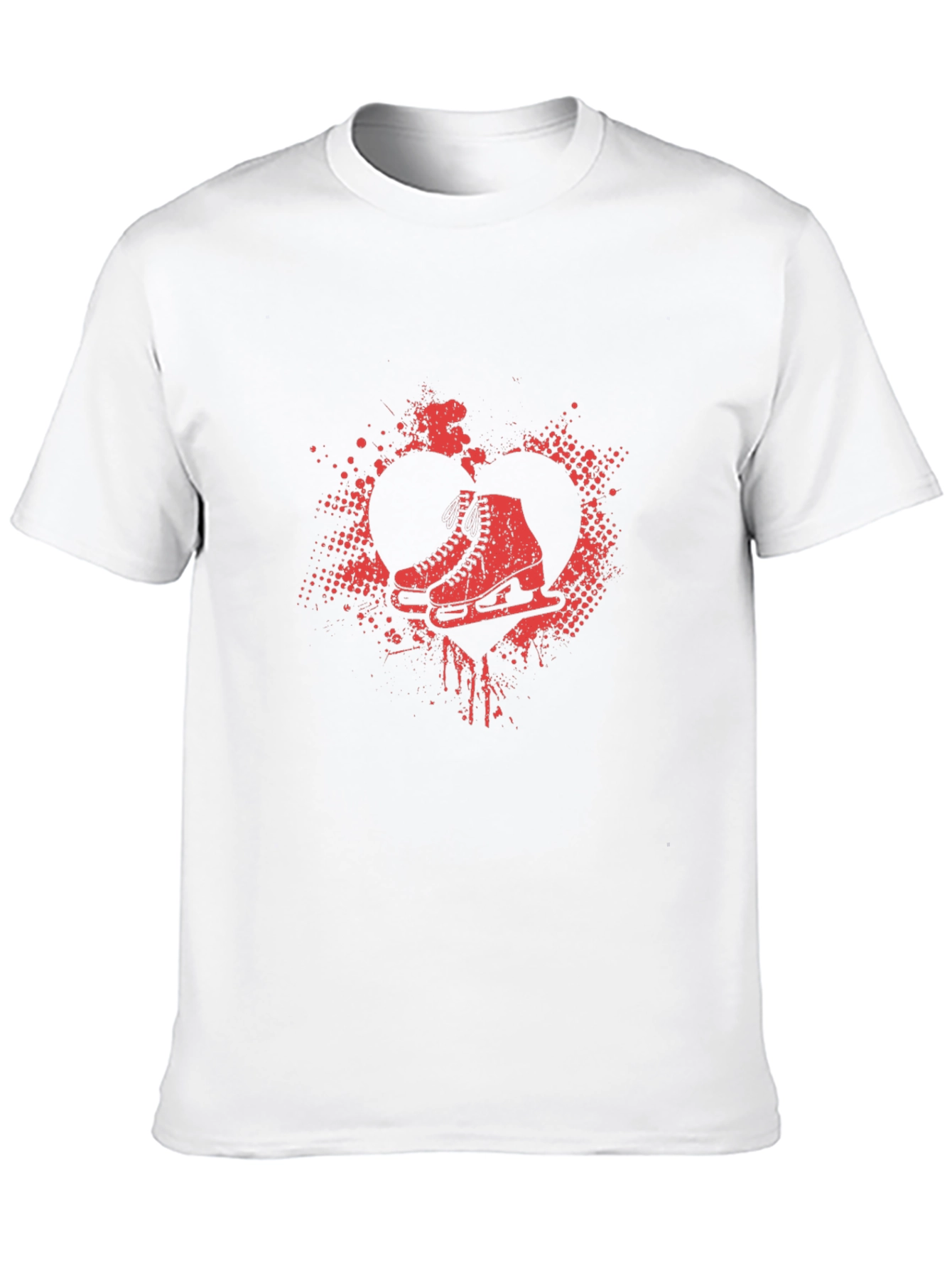 Ice Skating Love T-Shirt - Retro Heart Skates Design