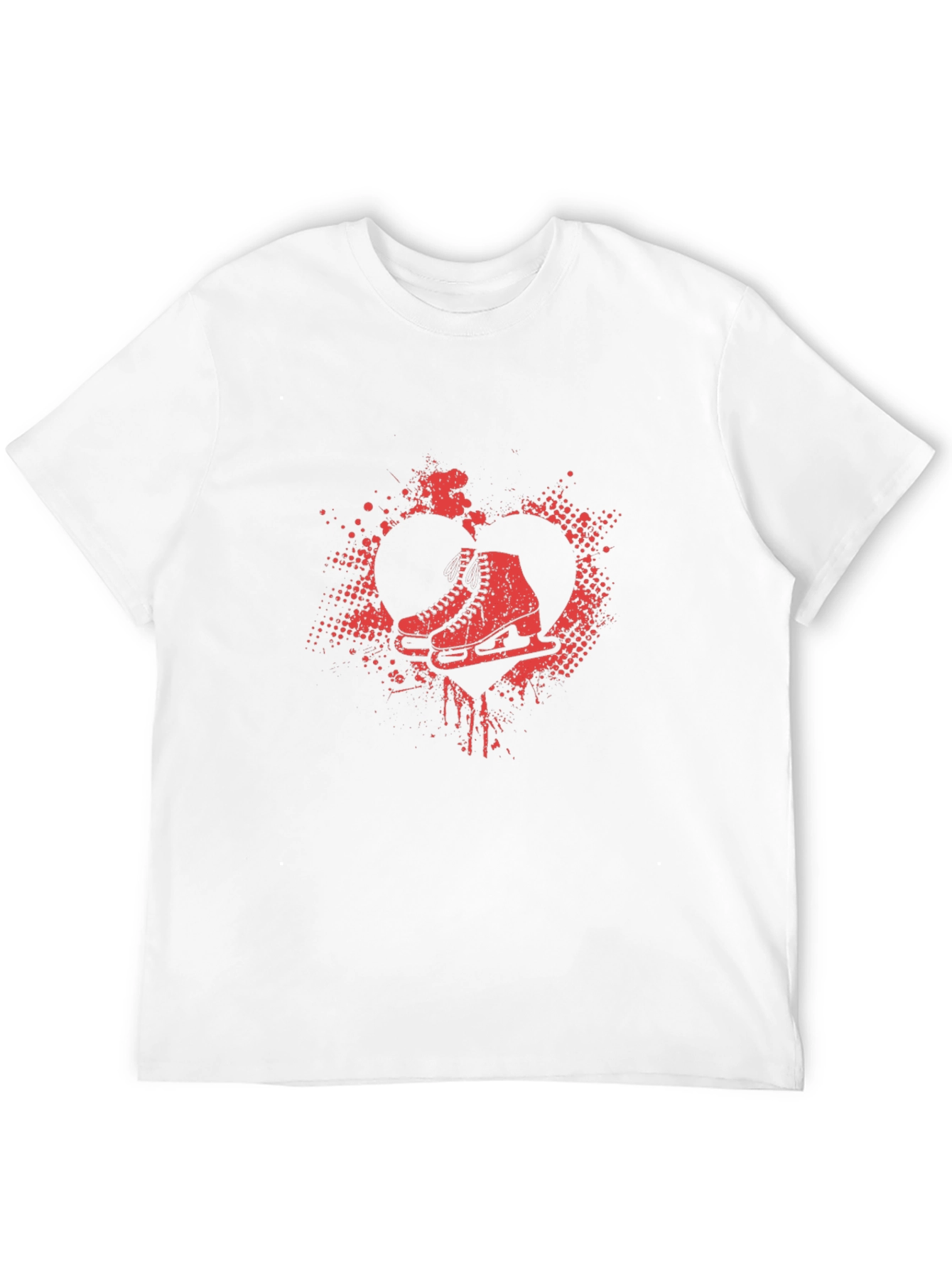 Ice Skating Love T-Shirt - Retro Heart Skates Design