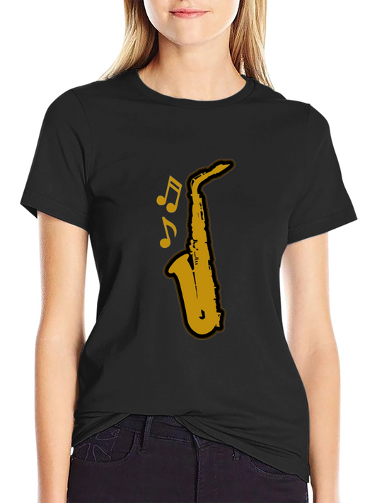 Saxophone Graphic T-Shirt - Black