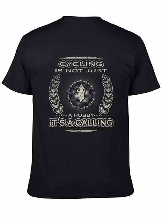 Cycling is a Calling Graphic Tee - Black Cotton T-Shirt