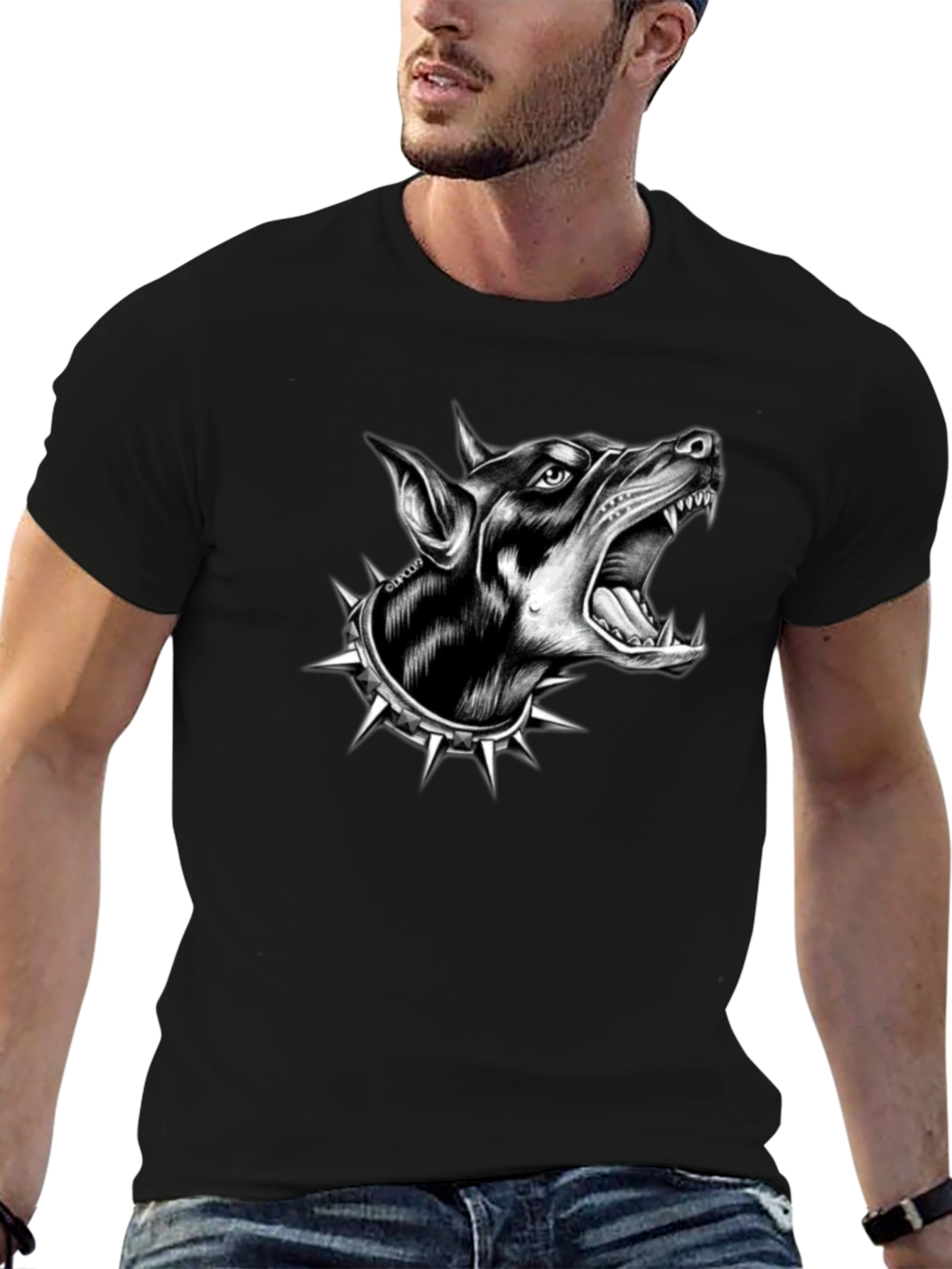 Dog Graphic T-Shirt - Edgy Canine Design