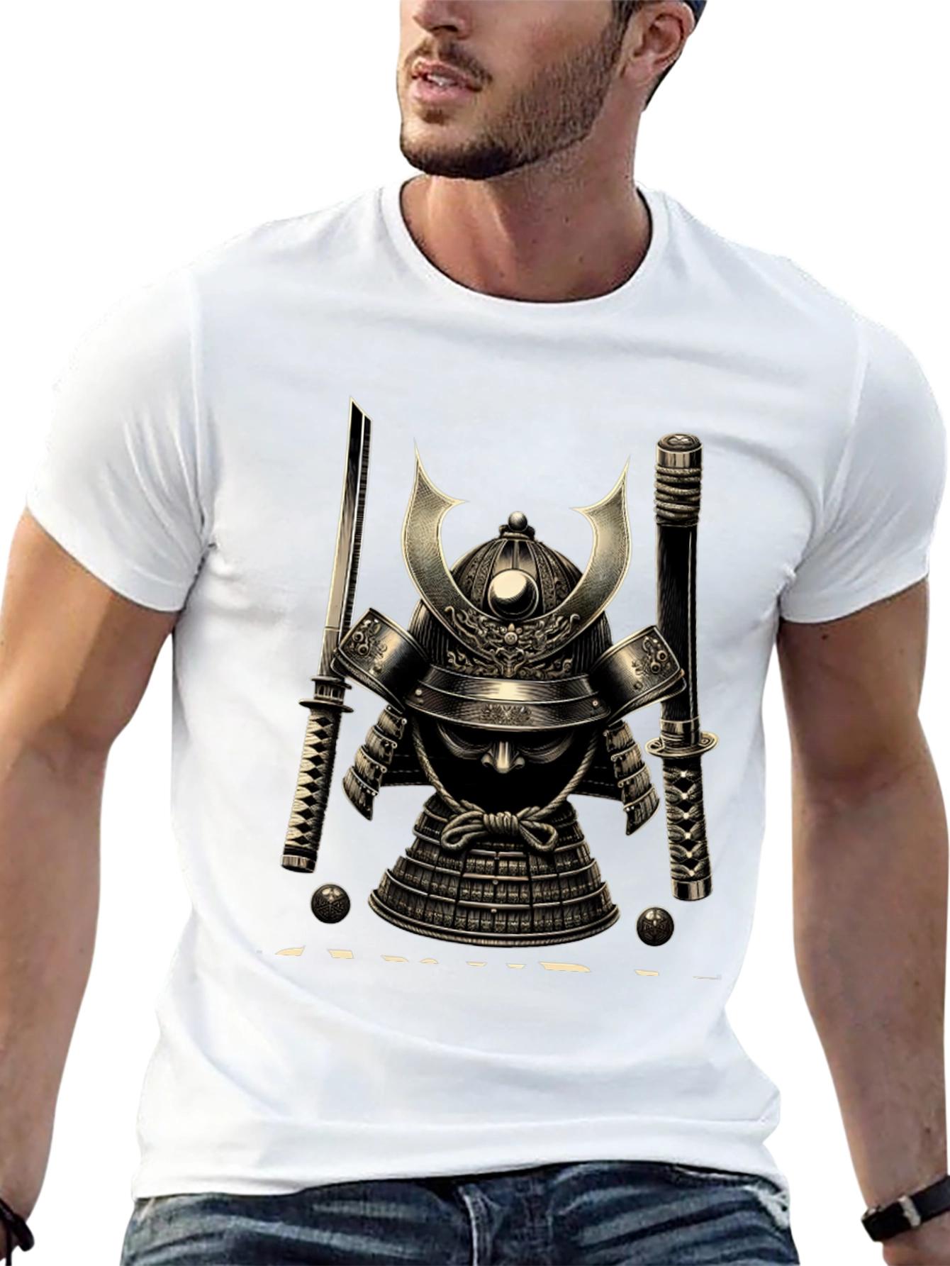 Samurai Helmet Graphic Tee - Black