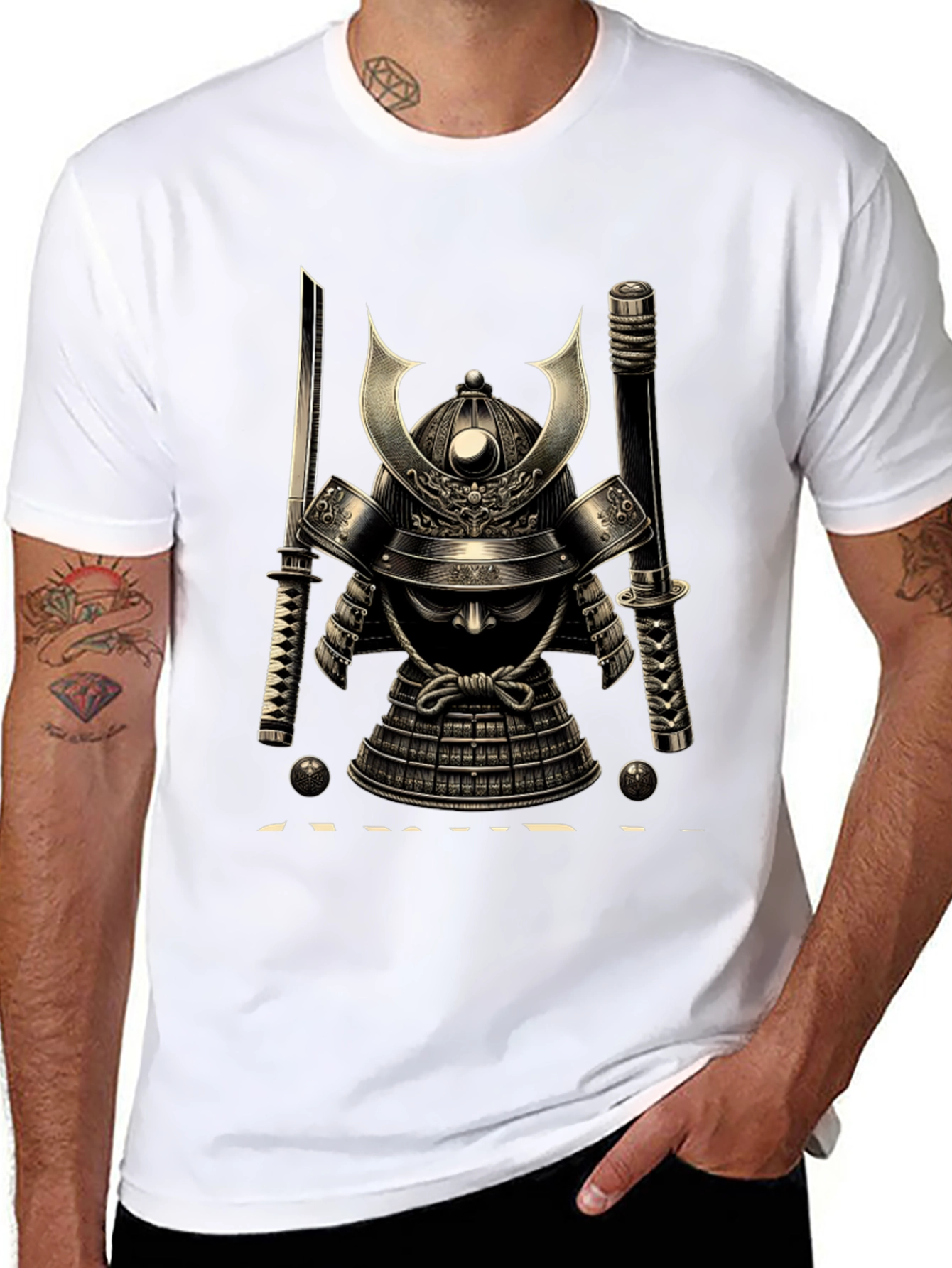 Samurai Helmet Graphic Tee - Black