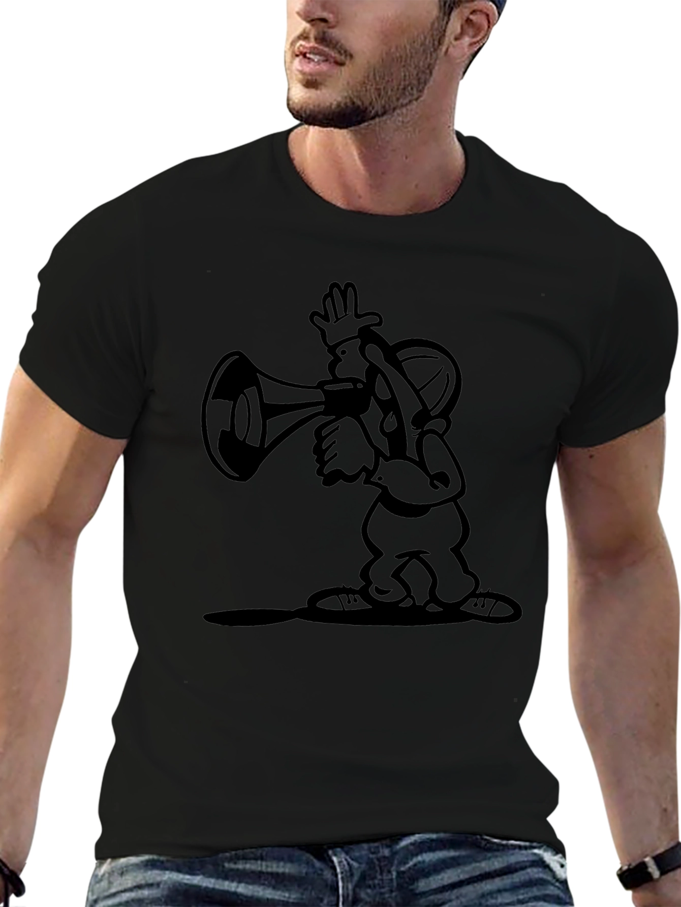 Cartoon Graphic Black T-Shirt