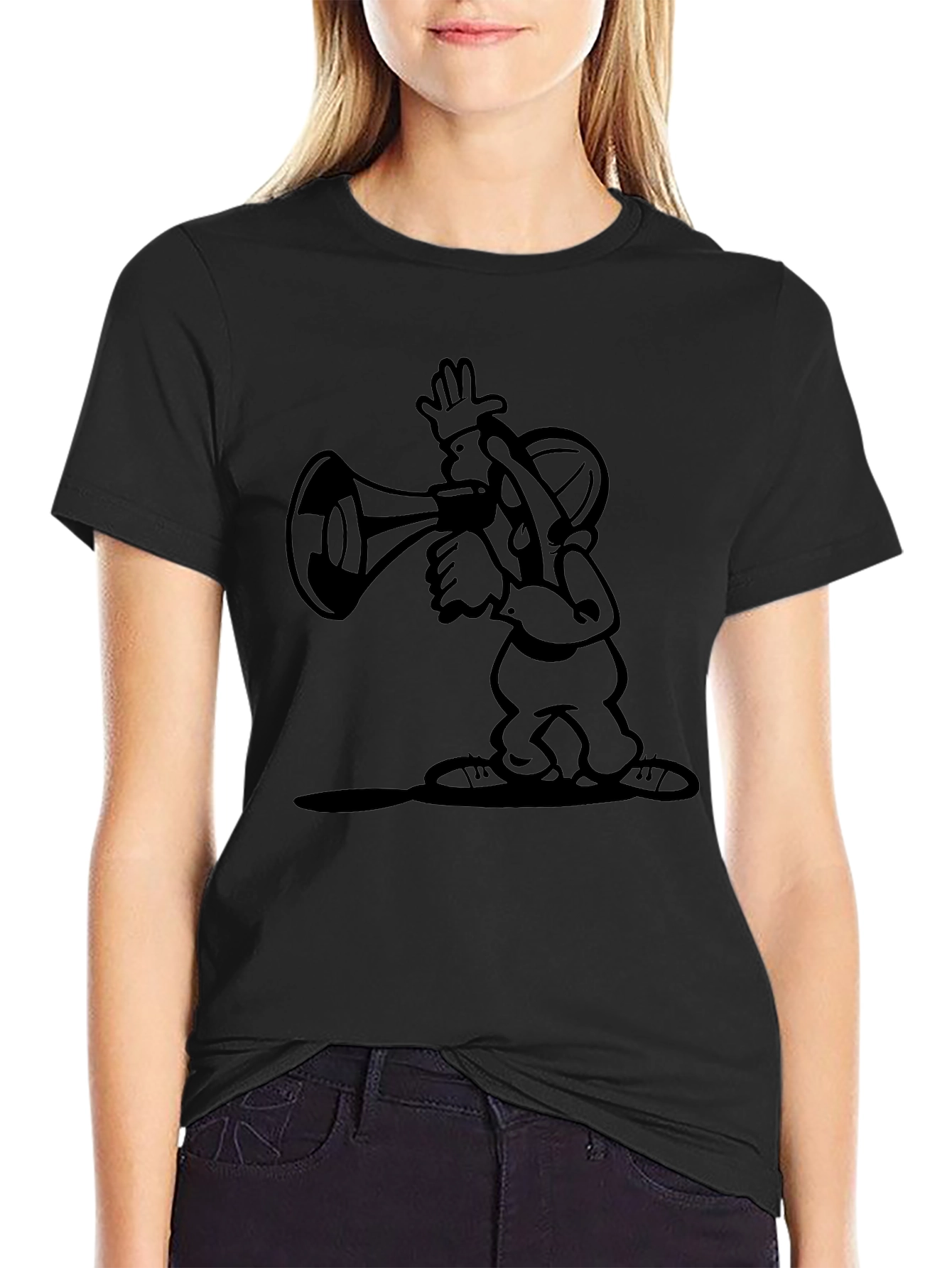 Cartoon Graphic Black T-Shirt