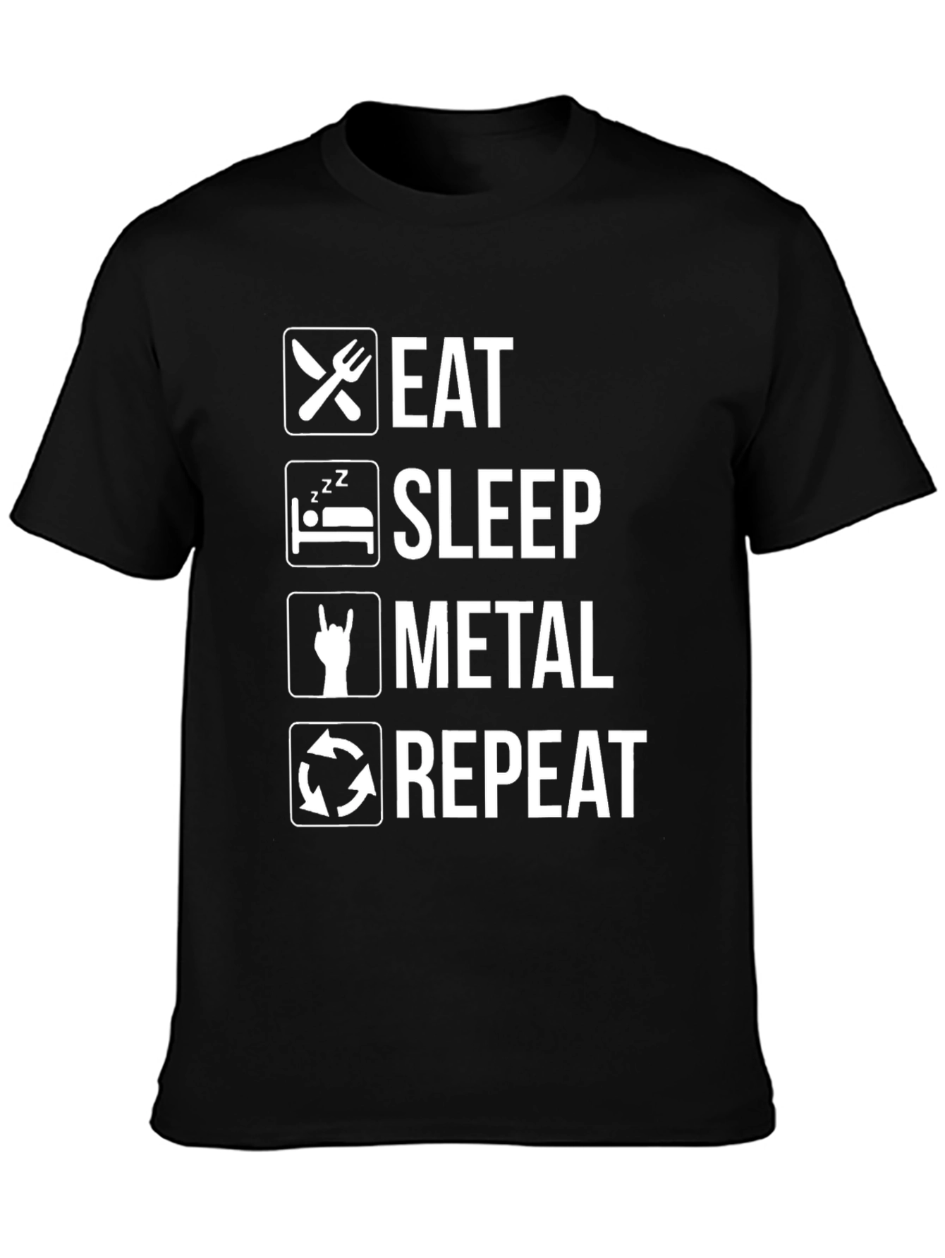 Eat Sleep Metal Repeat Graphic T-Shirt
