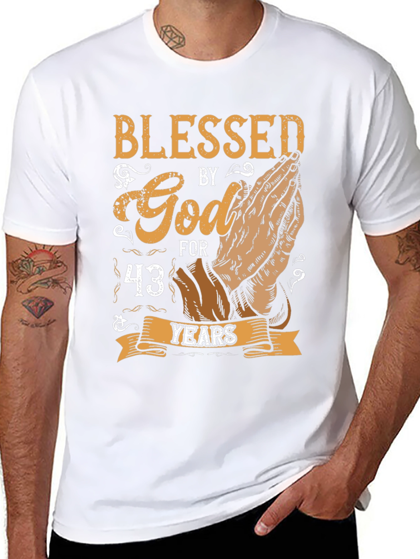 Blessed By God 43 Years Graphic T-Shirt