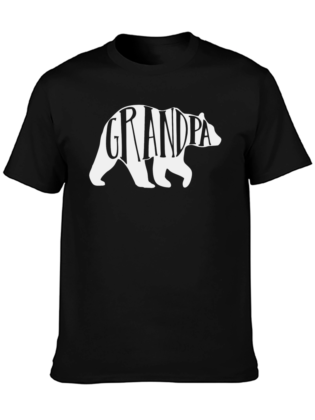 Grandpa Bear Graphic T-Shirt - Black Cotton Tee