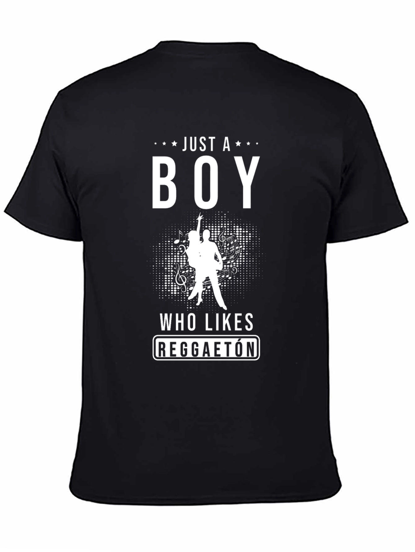 Reggaeton Lover Mens Black Graphic T-Shirt