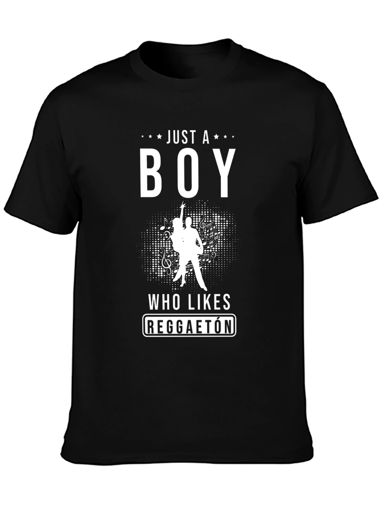 Reggaeton Lover Mens Black Graphic T-Shirt