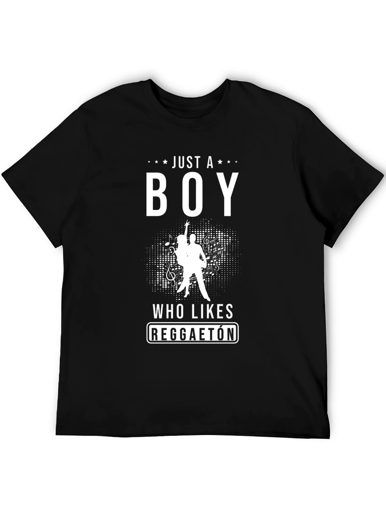Reggaeton Lover Mens Black Graphic T-Shirt