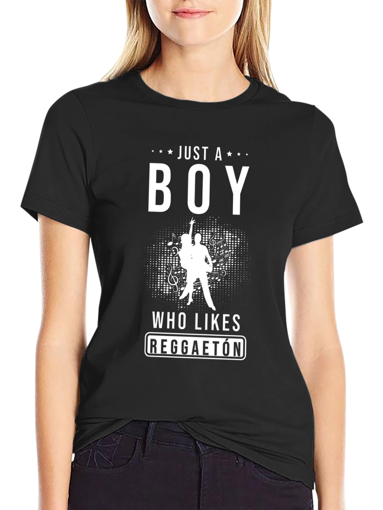 Reggaeton Lover Mens Black Graphic T-Shirt