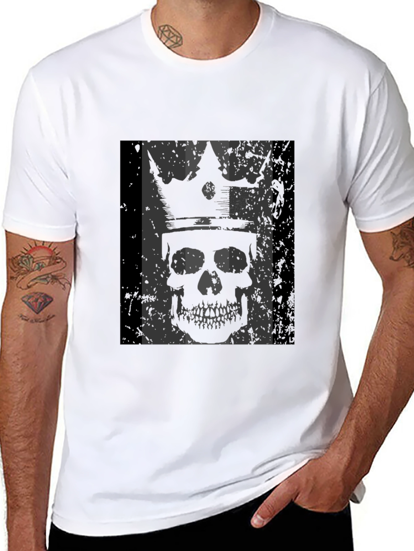 King Skull Graphic T-Shirt - Mens Black Tee