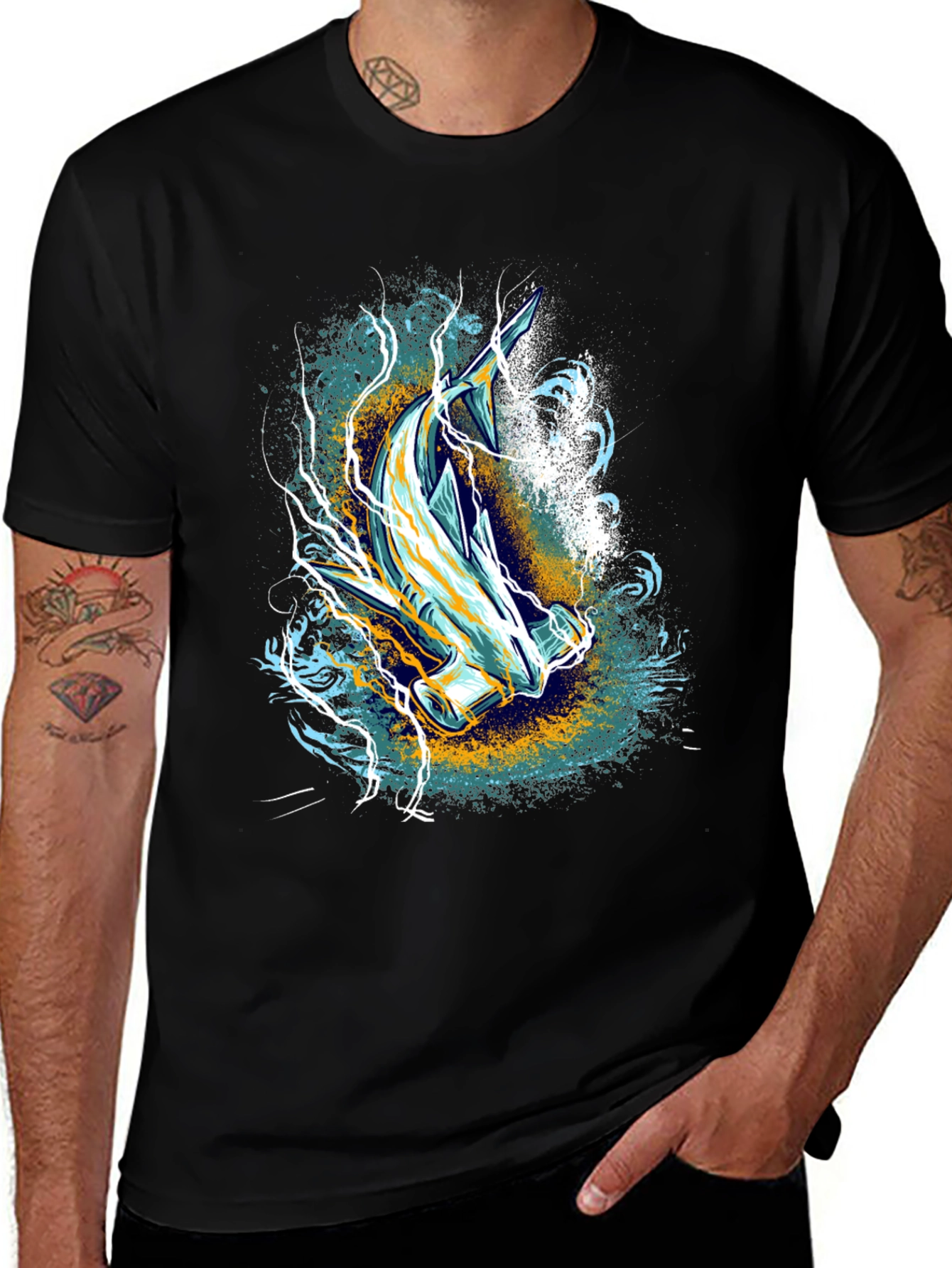 Hammerhead Shark Graphic Print Tee