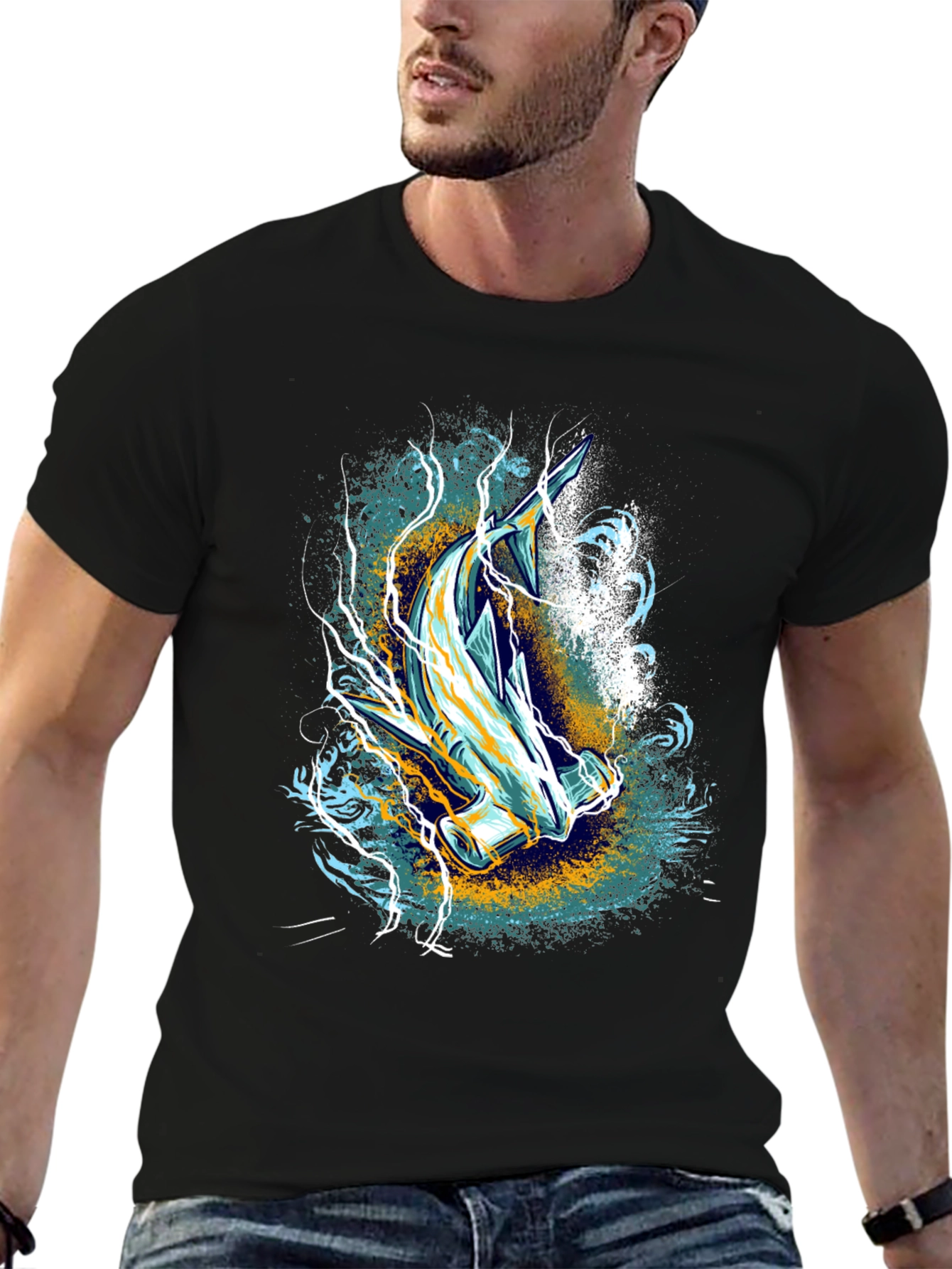 Hammerhead Shark Graphic Print Tee
