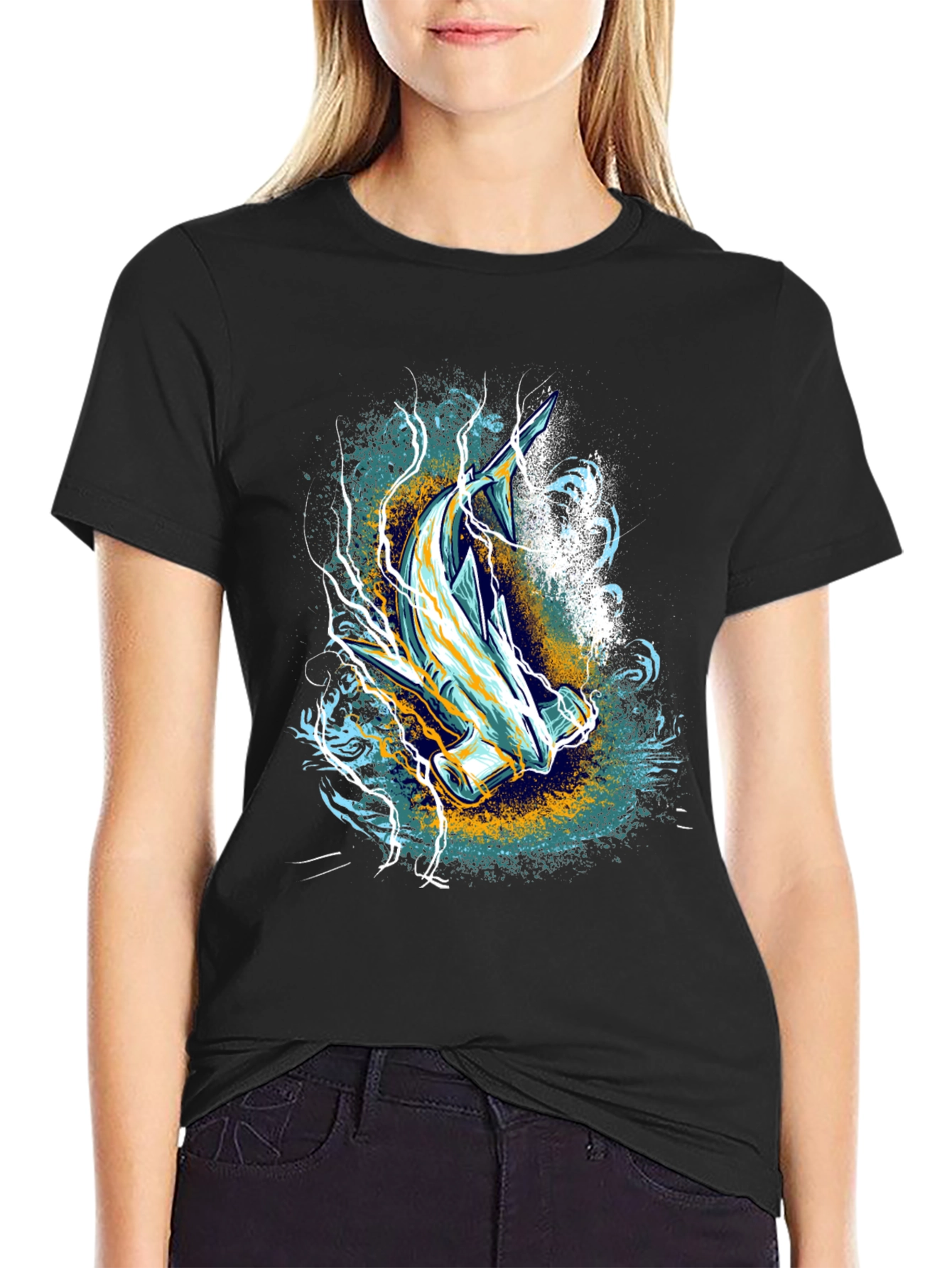 Hammerhead Shark Graphic Print Tee