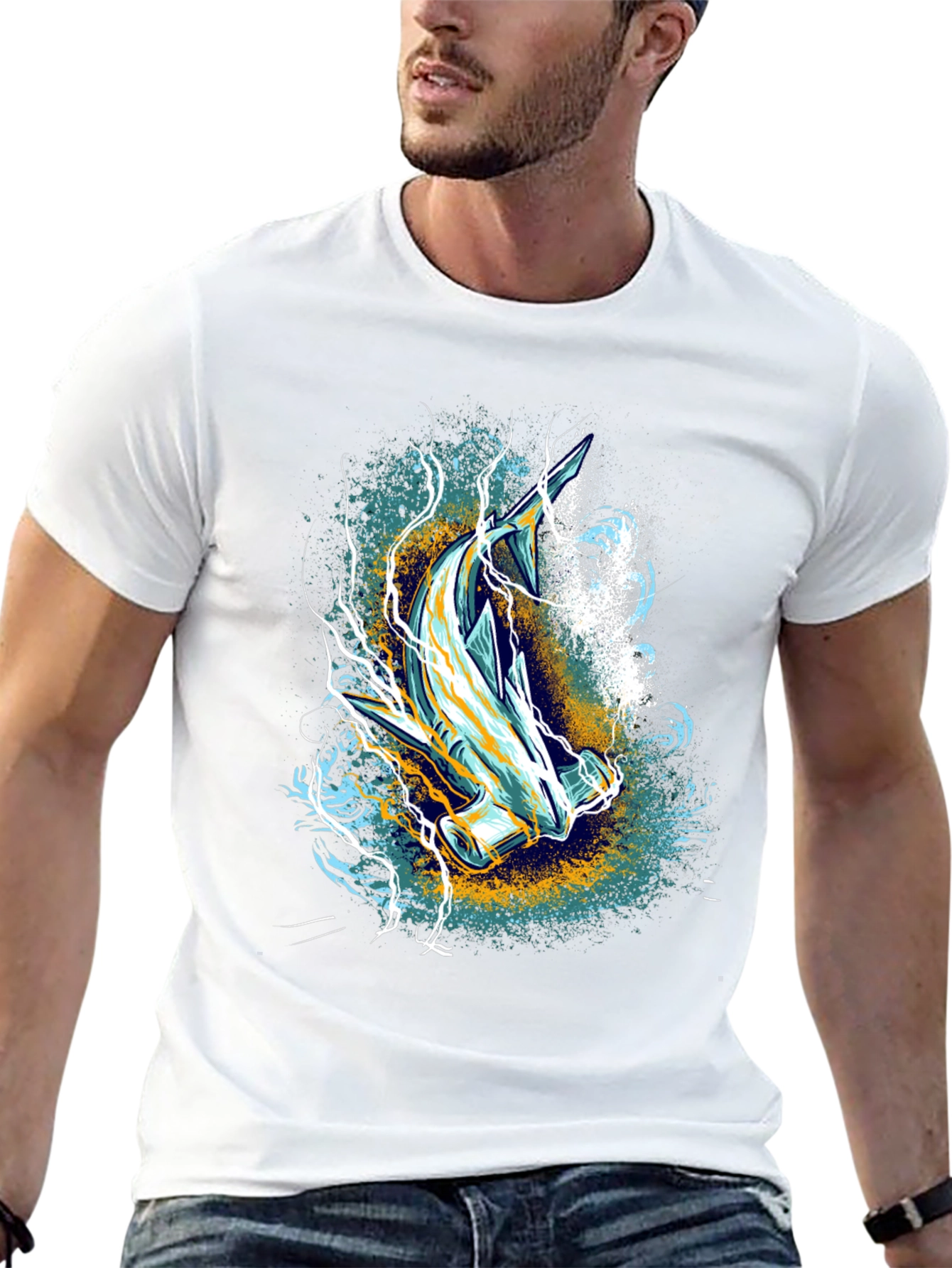 Hammerhead Shark Graphic Print Tee