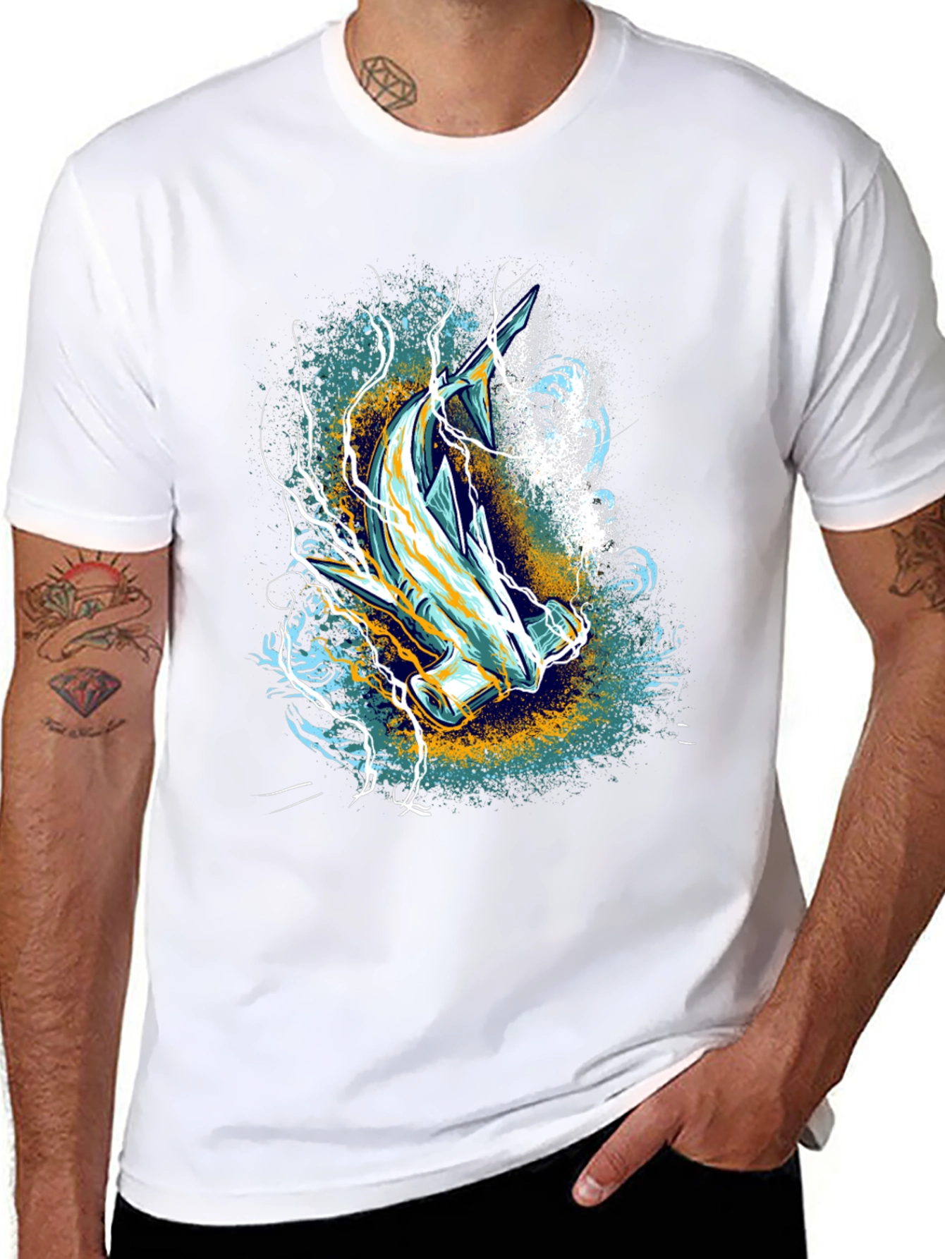 Hammerhead Shark Graphic Print Tee