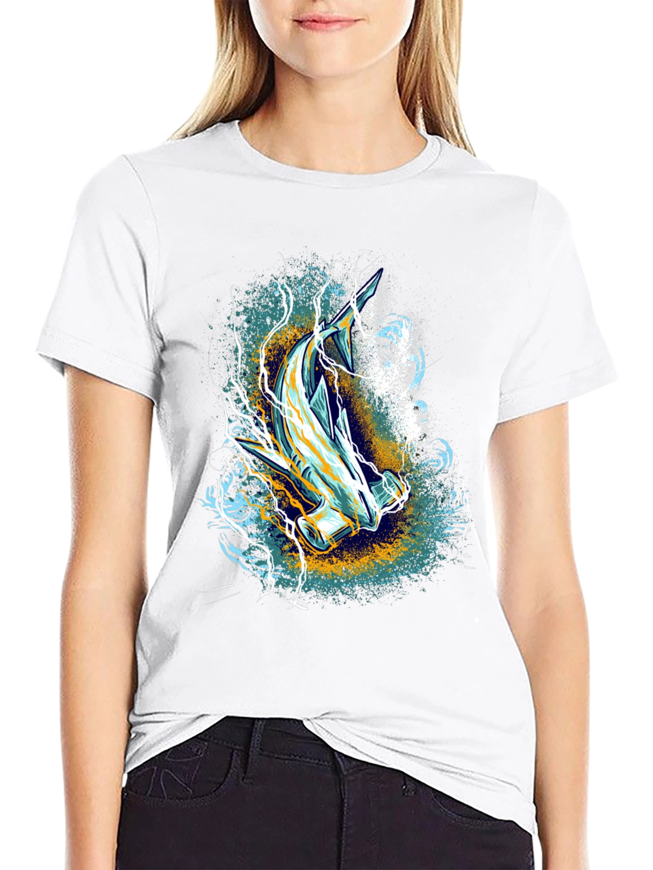 Hammerhead Shark Graphic Print Tee