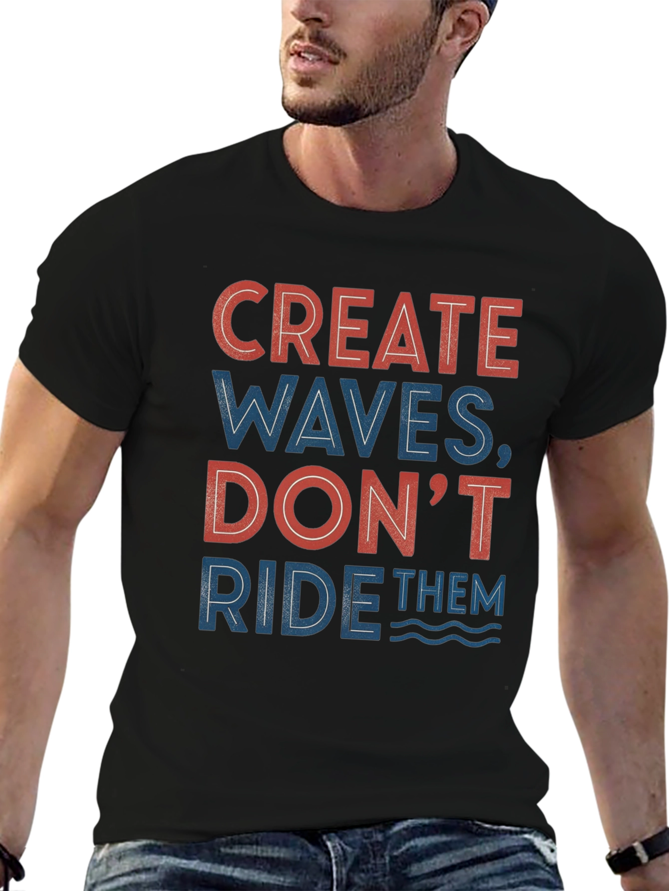 Create Waves Graphic Tee - Inspirational Design