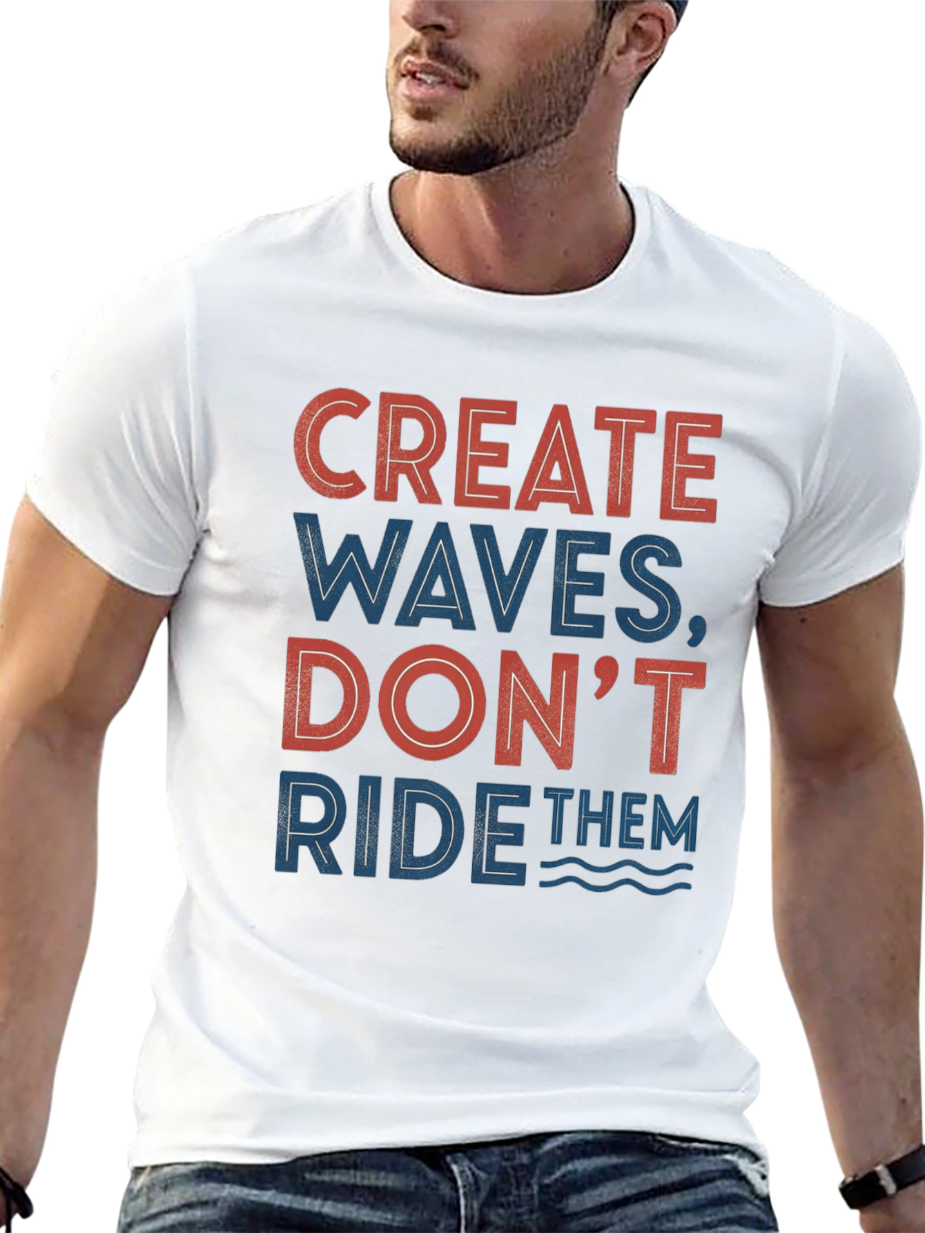 Create Waves Graphic Tee - Inspirational Design