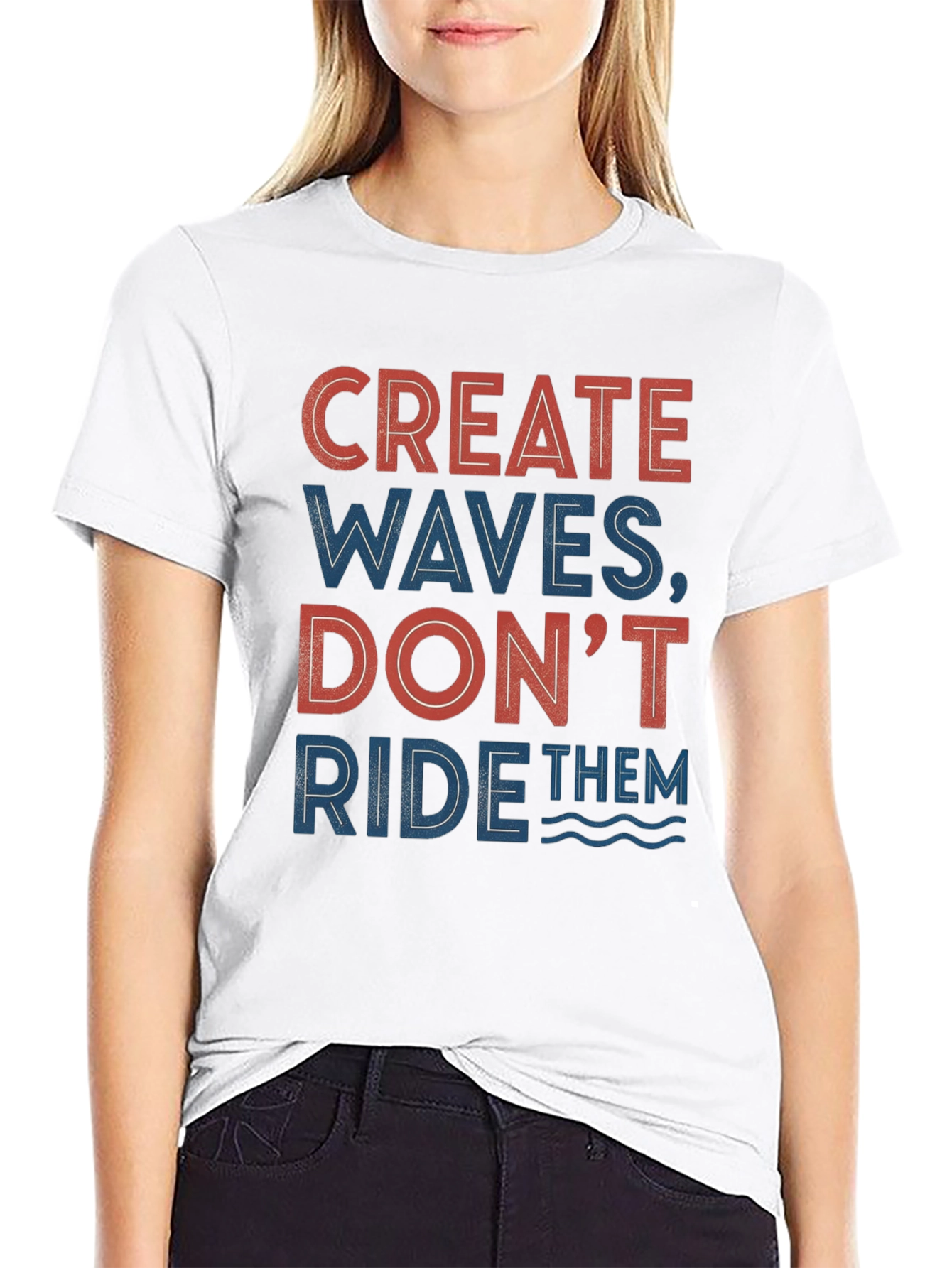 Create Waves Graphic Tee - Inspirational Design