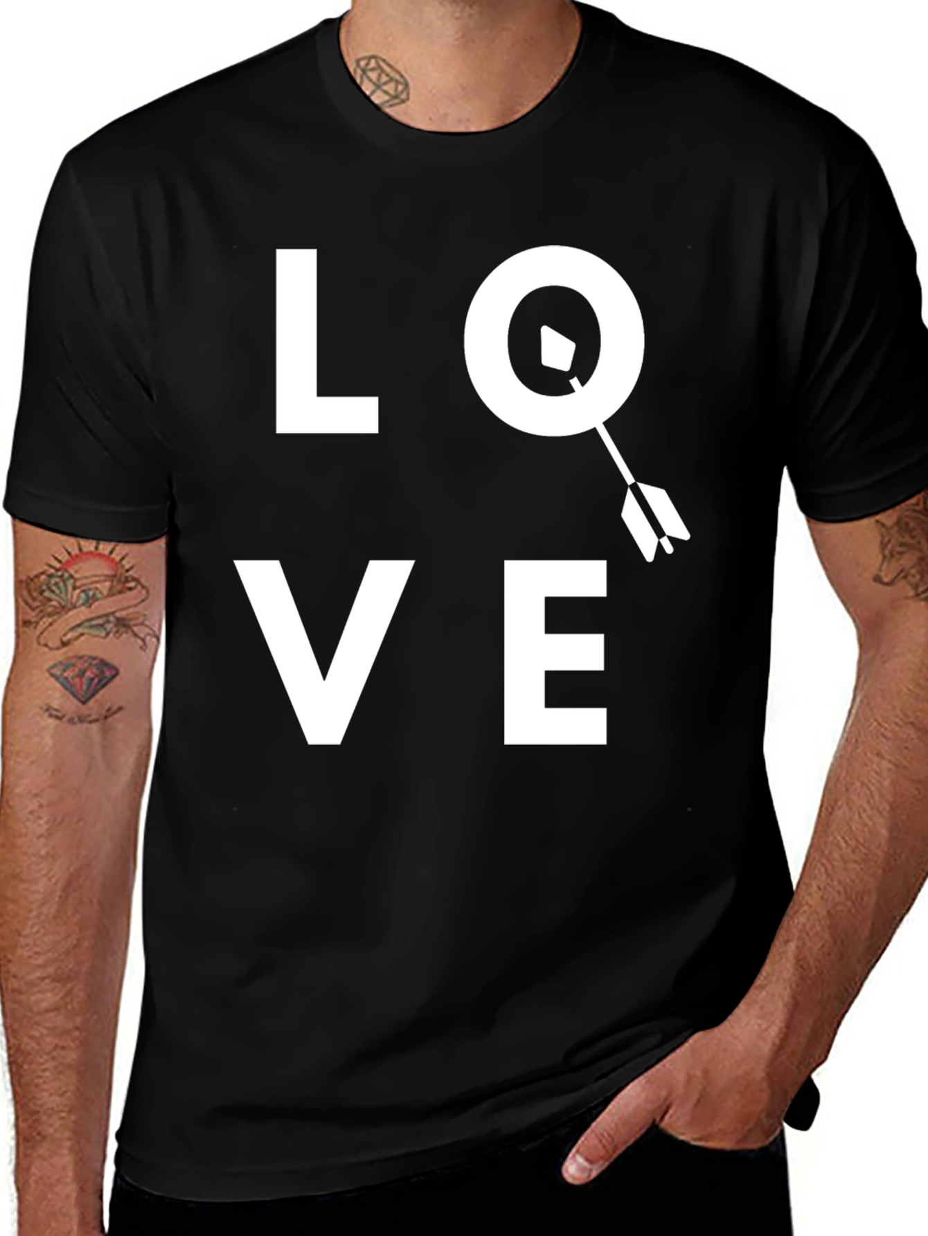 Love Arrow Graphic T-Shirt - Black