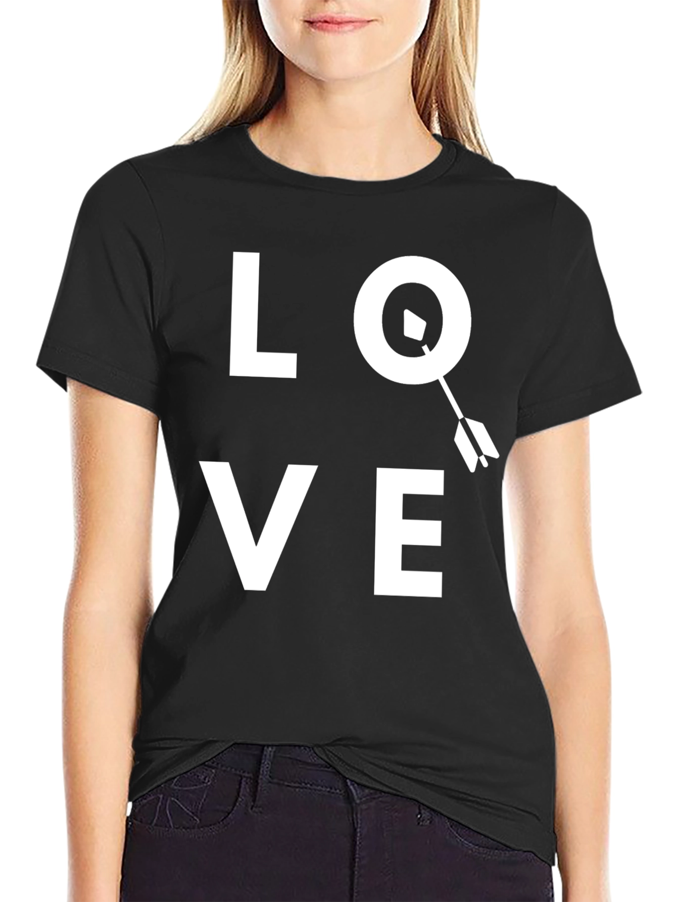 Love Arrow Graphic T-Shirt - Black