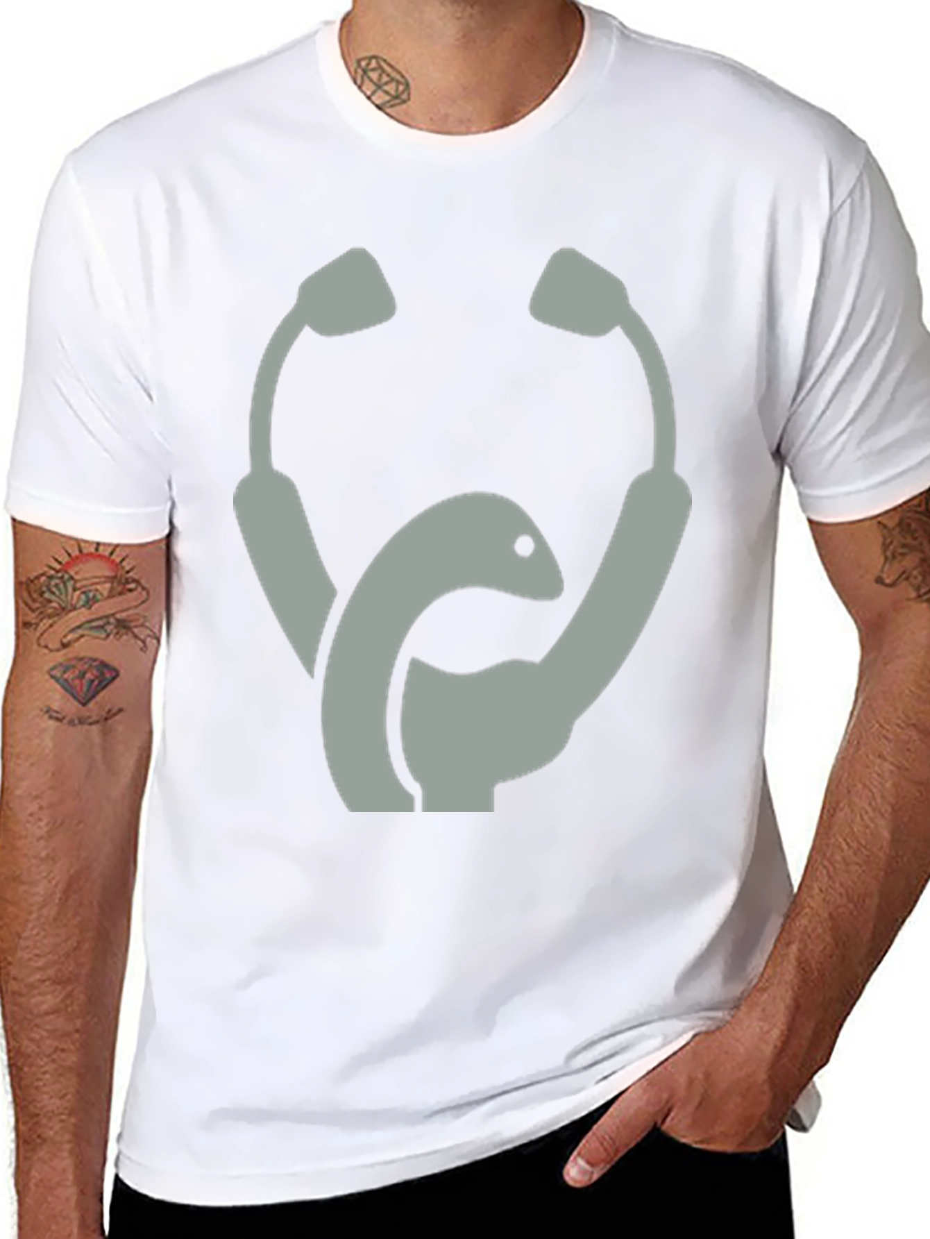 Stethoscope Nessie Black T-Shirt - Novelty Tee