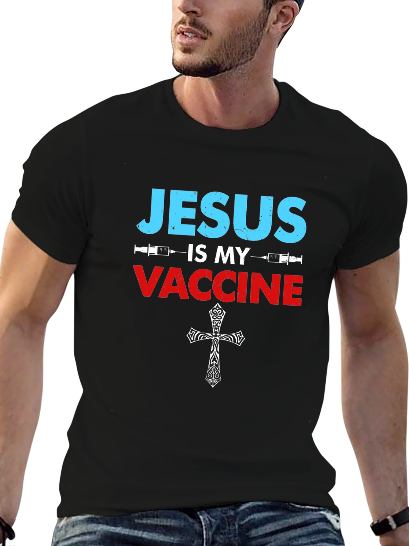 Jesus Is My Vaccine T-Shirt Religious Graphic Tee