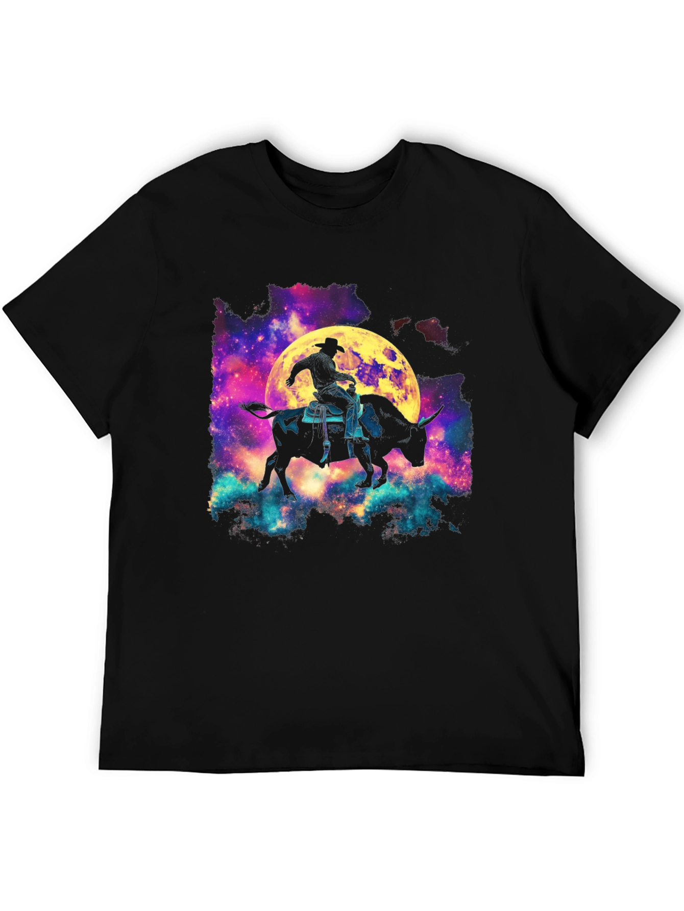 Cosmic Bull Rider Graphic T-Shirt