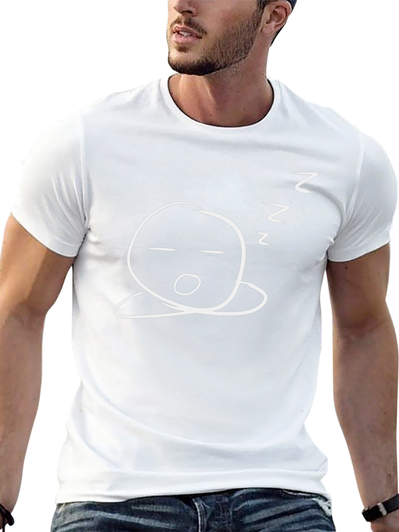 Sleepy Doodle Graphic Tee - Black Cotton Comfort