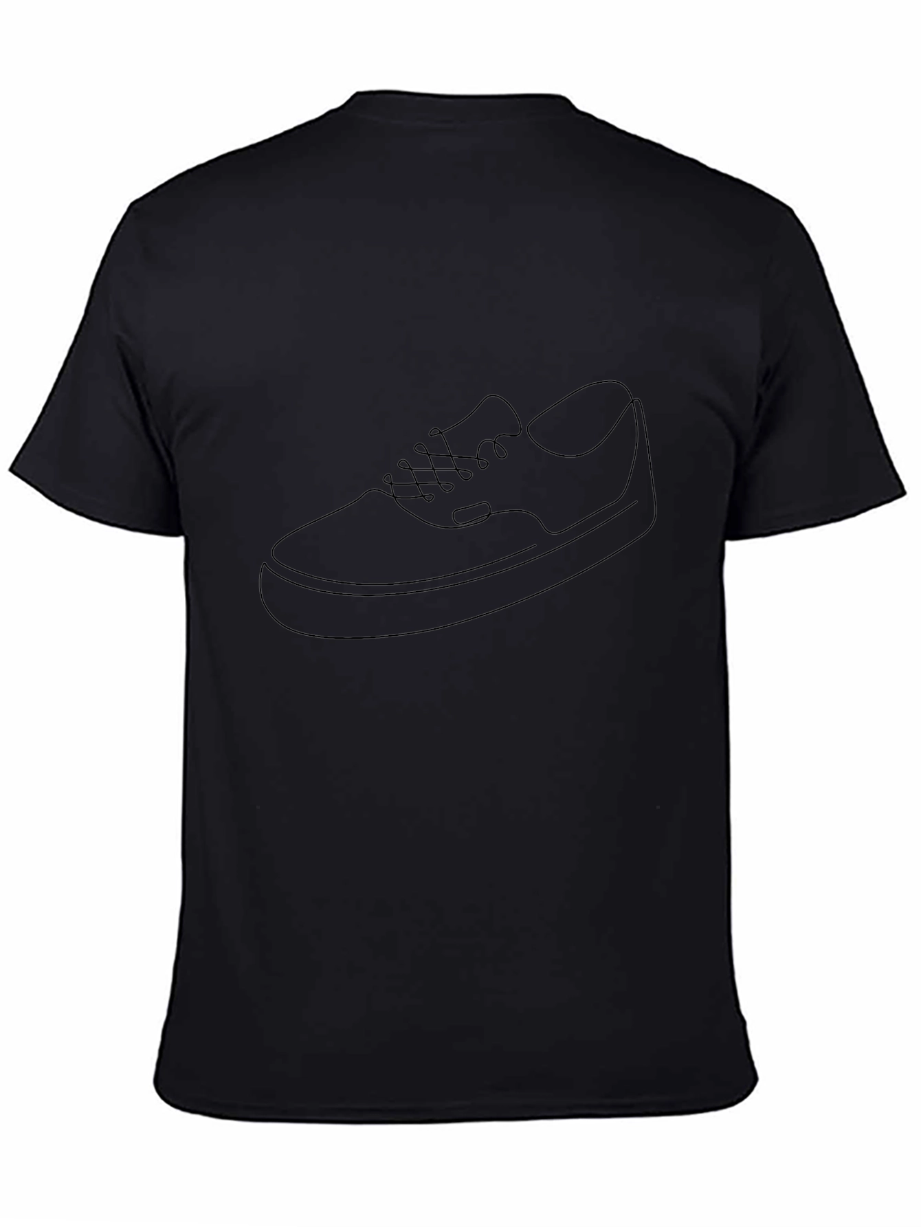 Stylish Black Shoe Outline T-Shirt