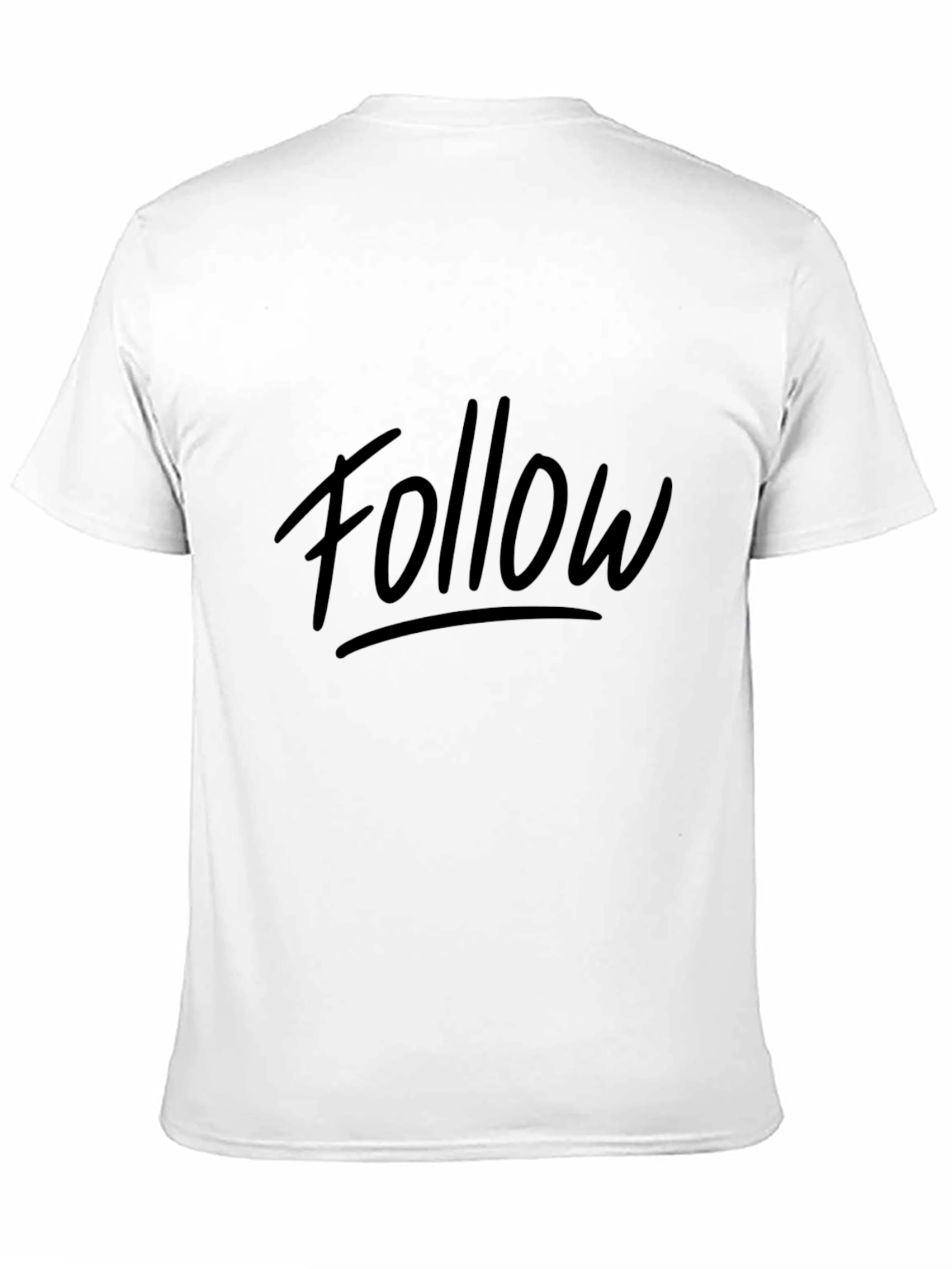 Follow T-Shirt - Black Cotton Casual Tee