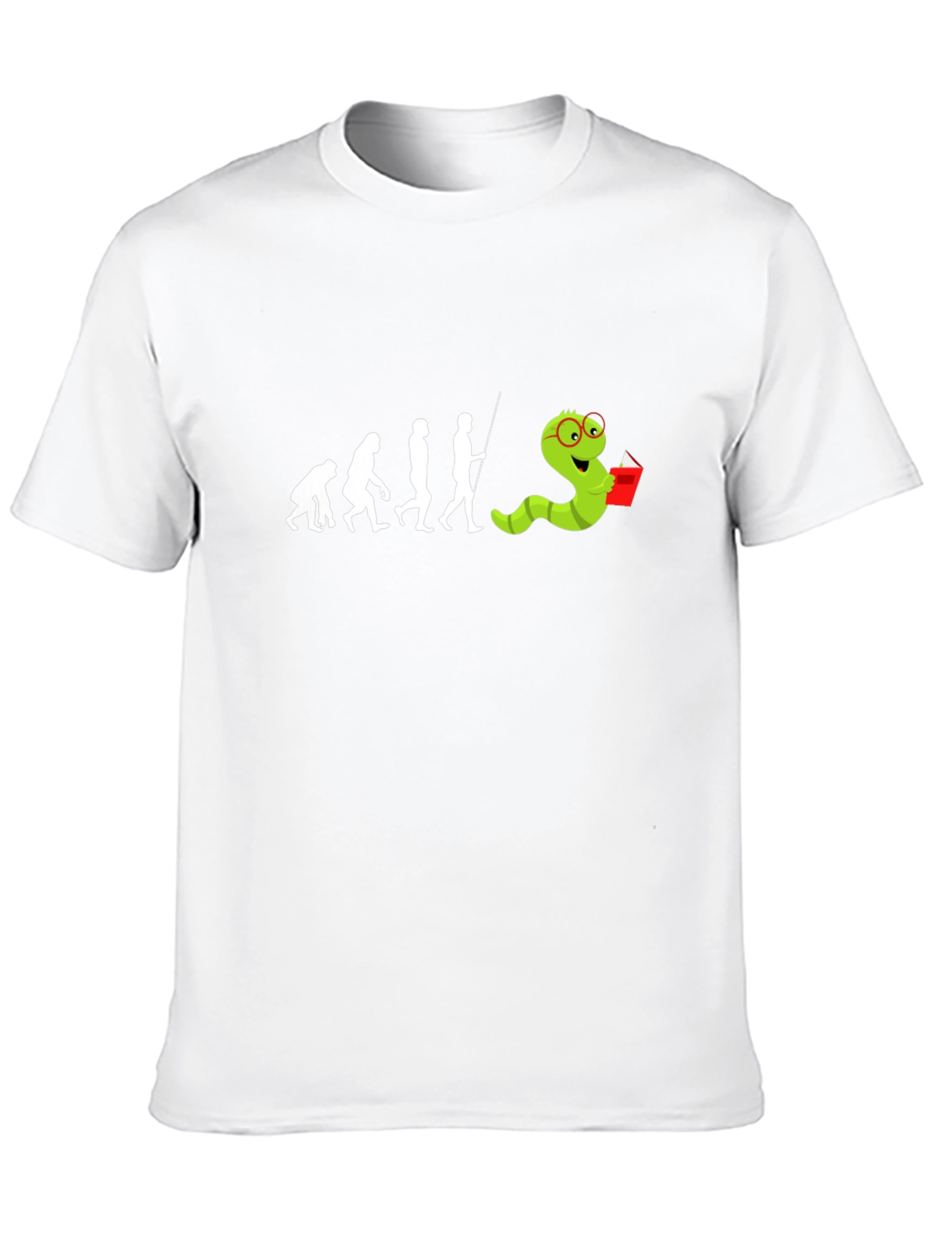 Evolution Worm Reading Book T-Shirt