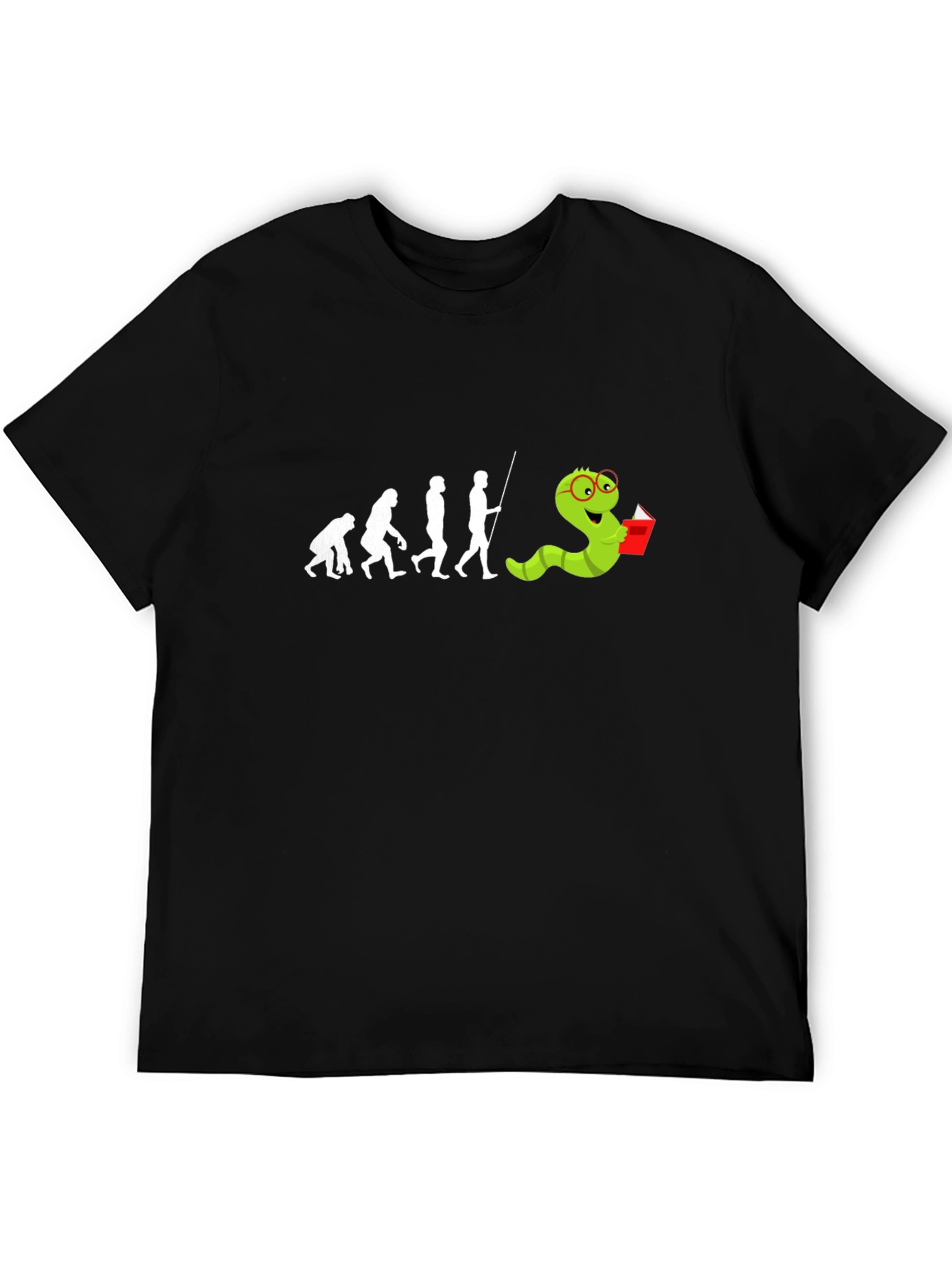 Evolution Worm Reading Book T-Shirt