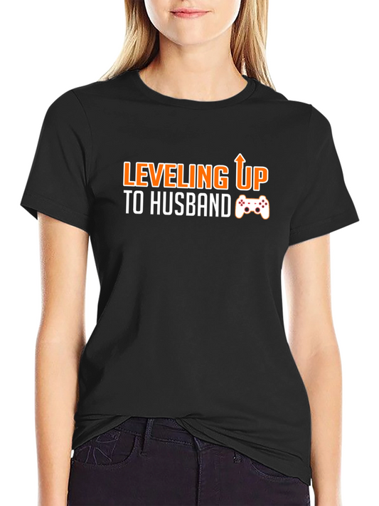 Leveling Up to Husband T-Shirt - Gamer Groom Gift