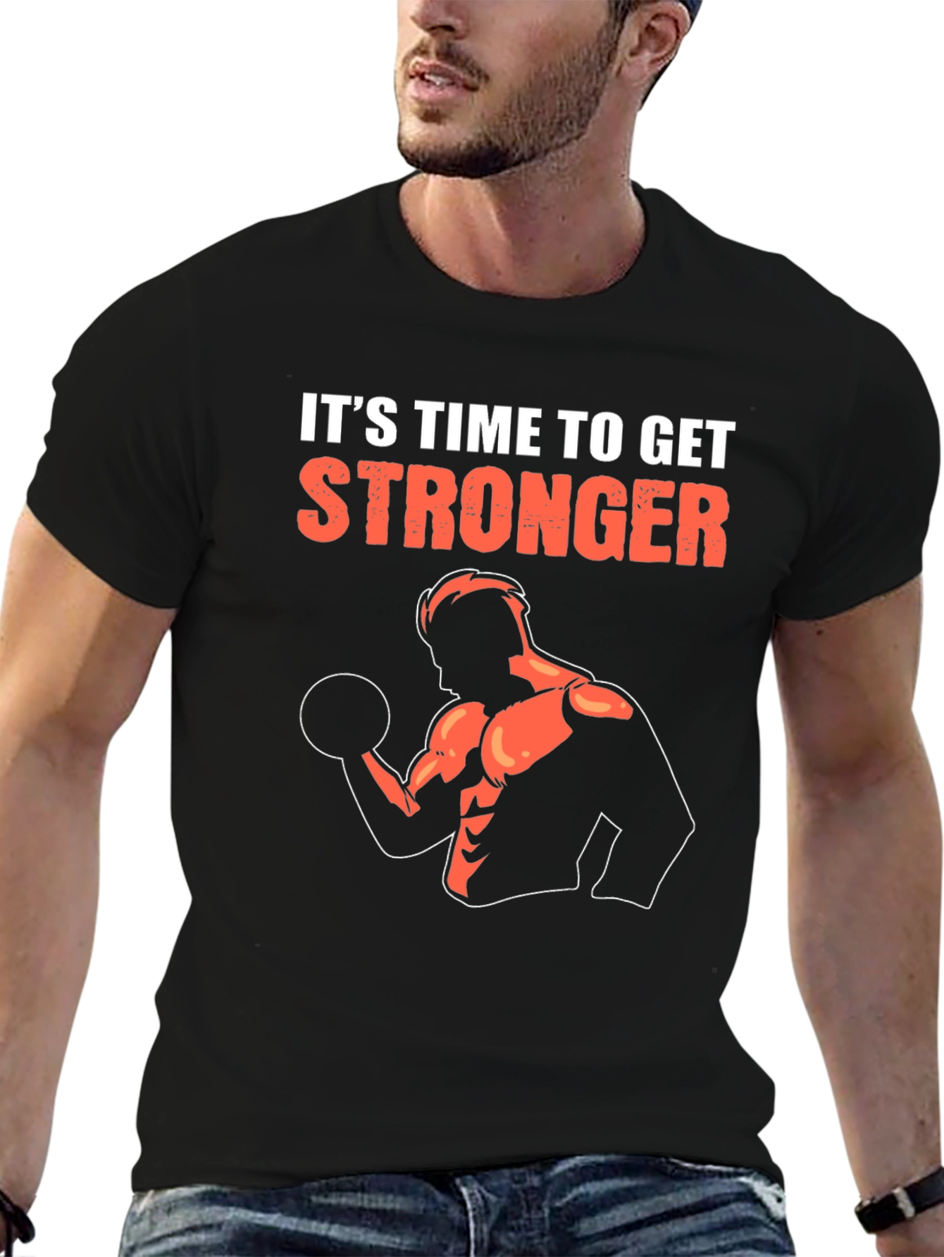 Stronger Graphic T-Shirt - Black Gym Workout Tee