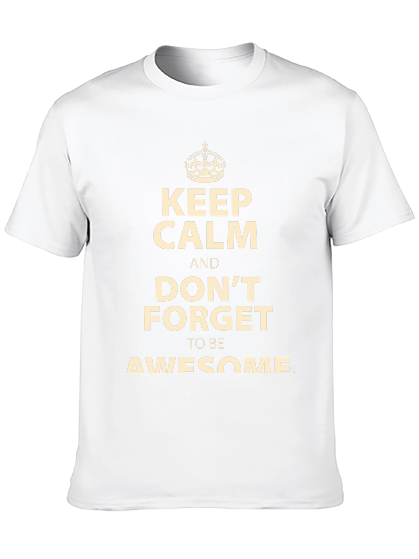 Keep Calm Awesome Graphic Print Black T-Shirt