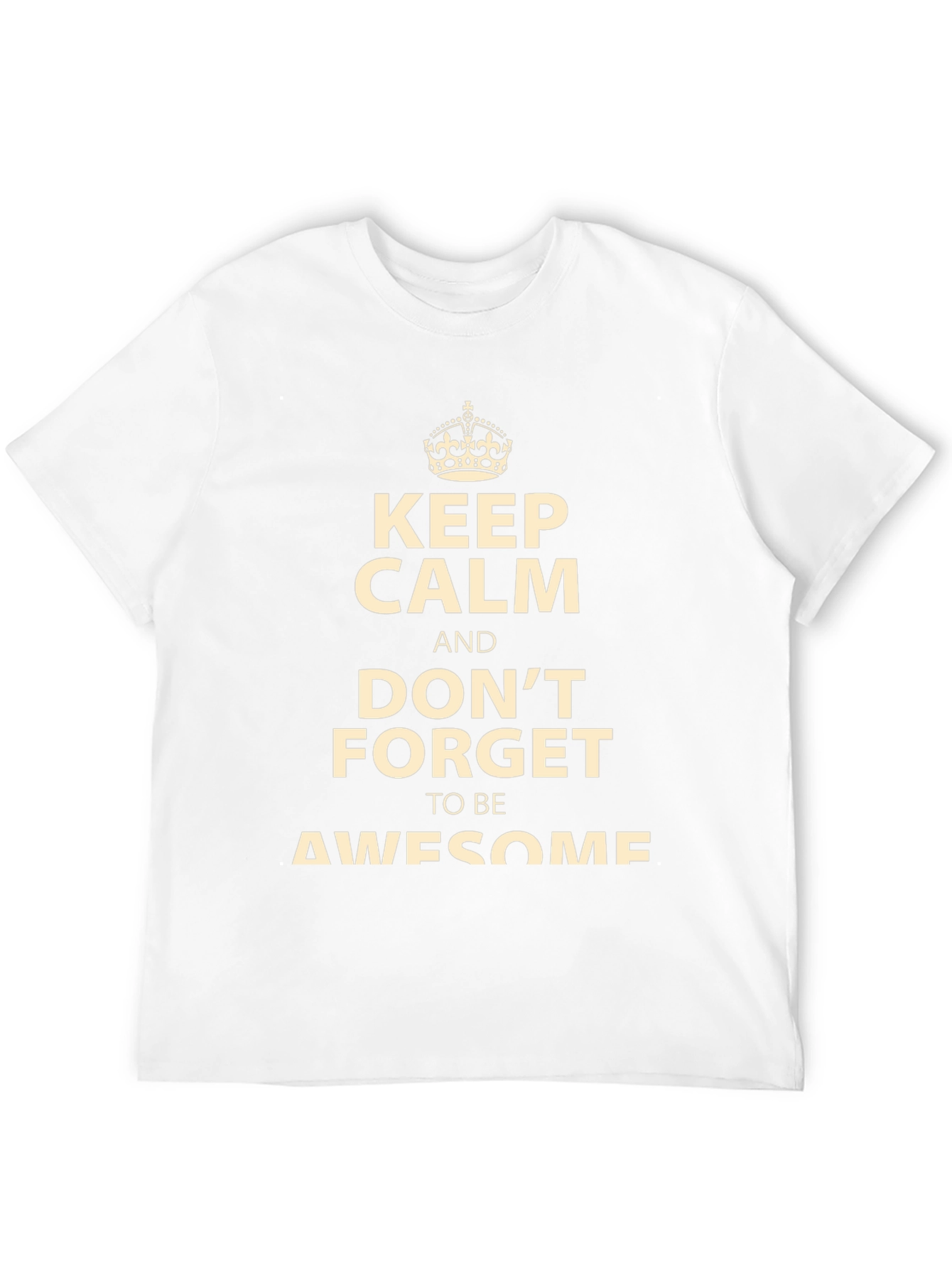 Keep Calm Awesome Graphic Print Black T-Shirt