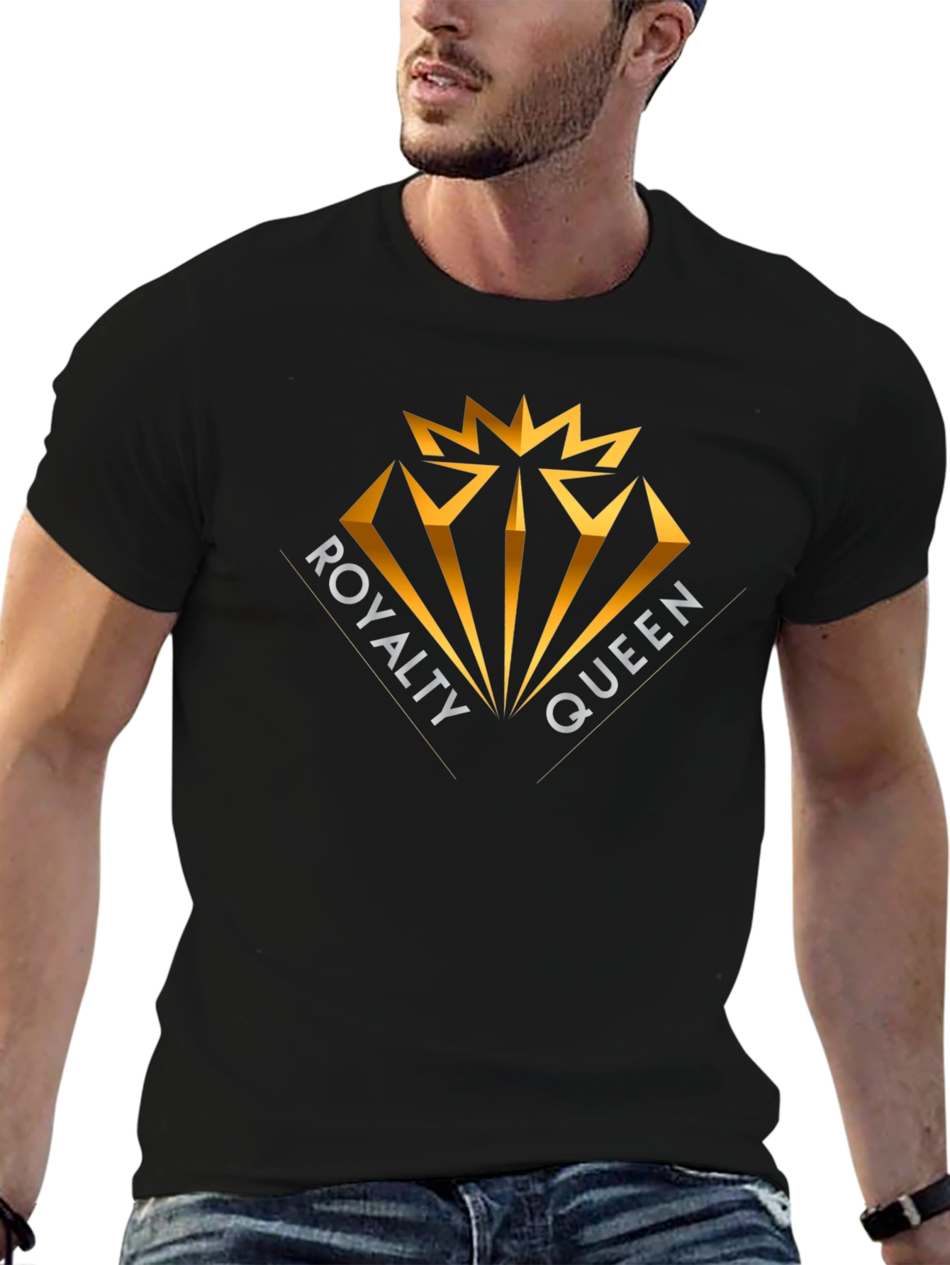 Royalty Queen Diamond Graphic Tee - Black