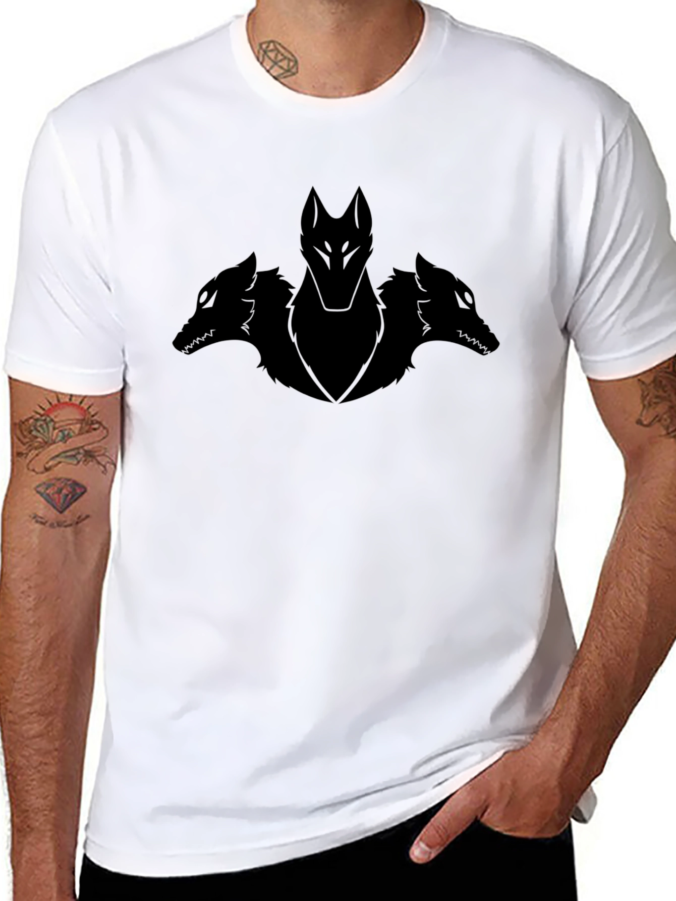Mens Black Cerberus Graphic Tee