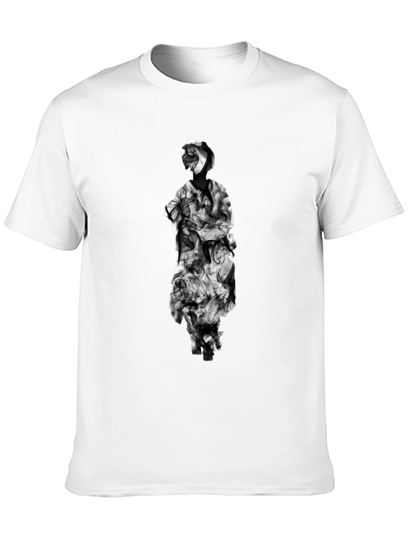 Smoke Statue Graphic Tee - Modern Black T-Shirt