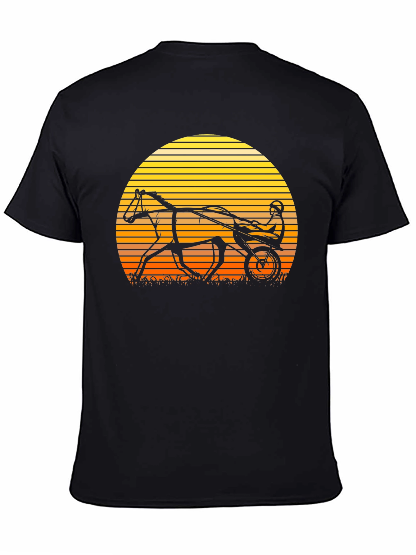 Retro Horse and Buggy T-Shirt - Sunset Design