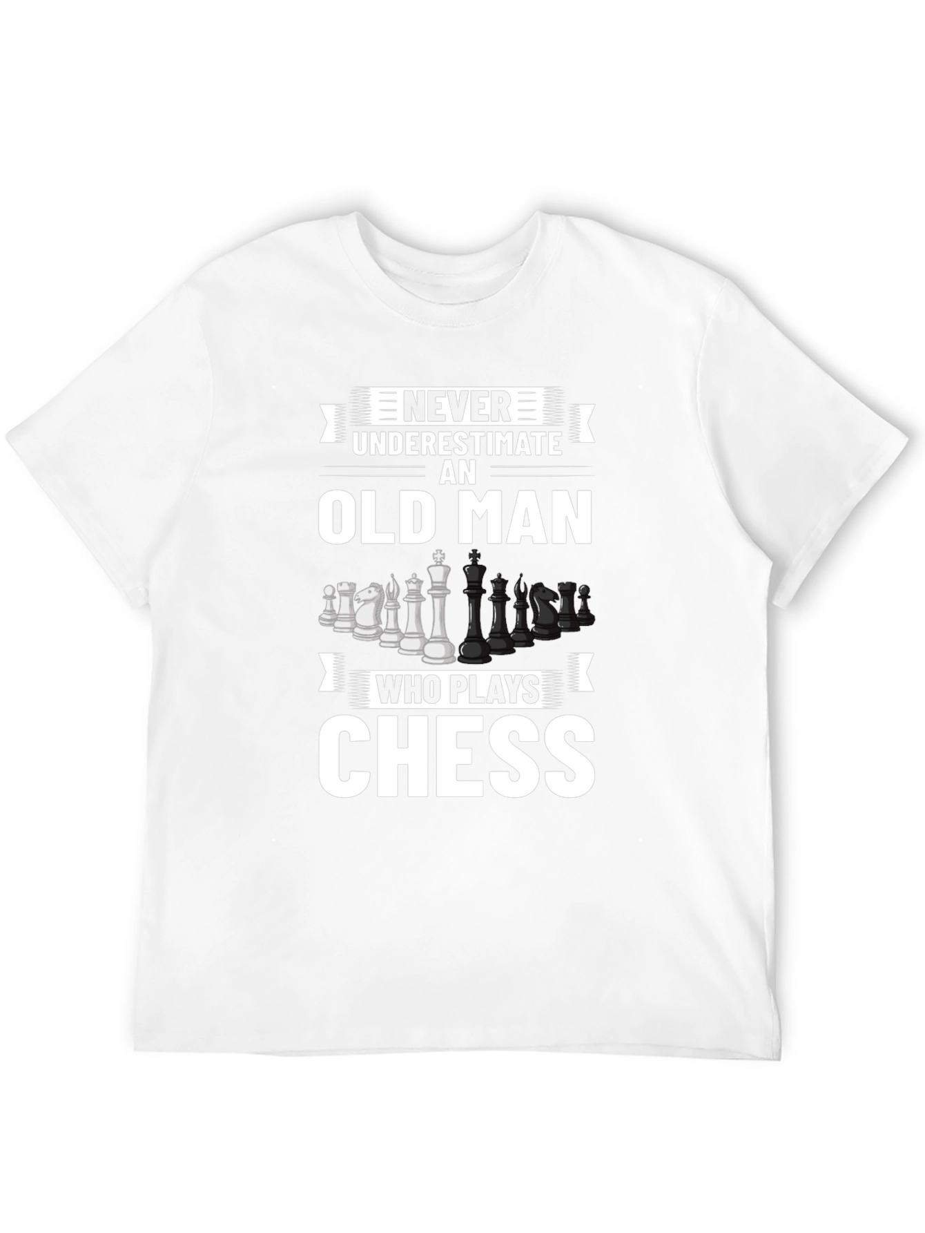 Never Underestimate Chess Old Man T-Shirt