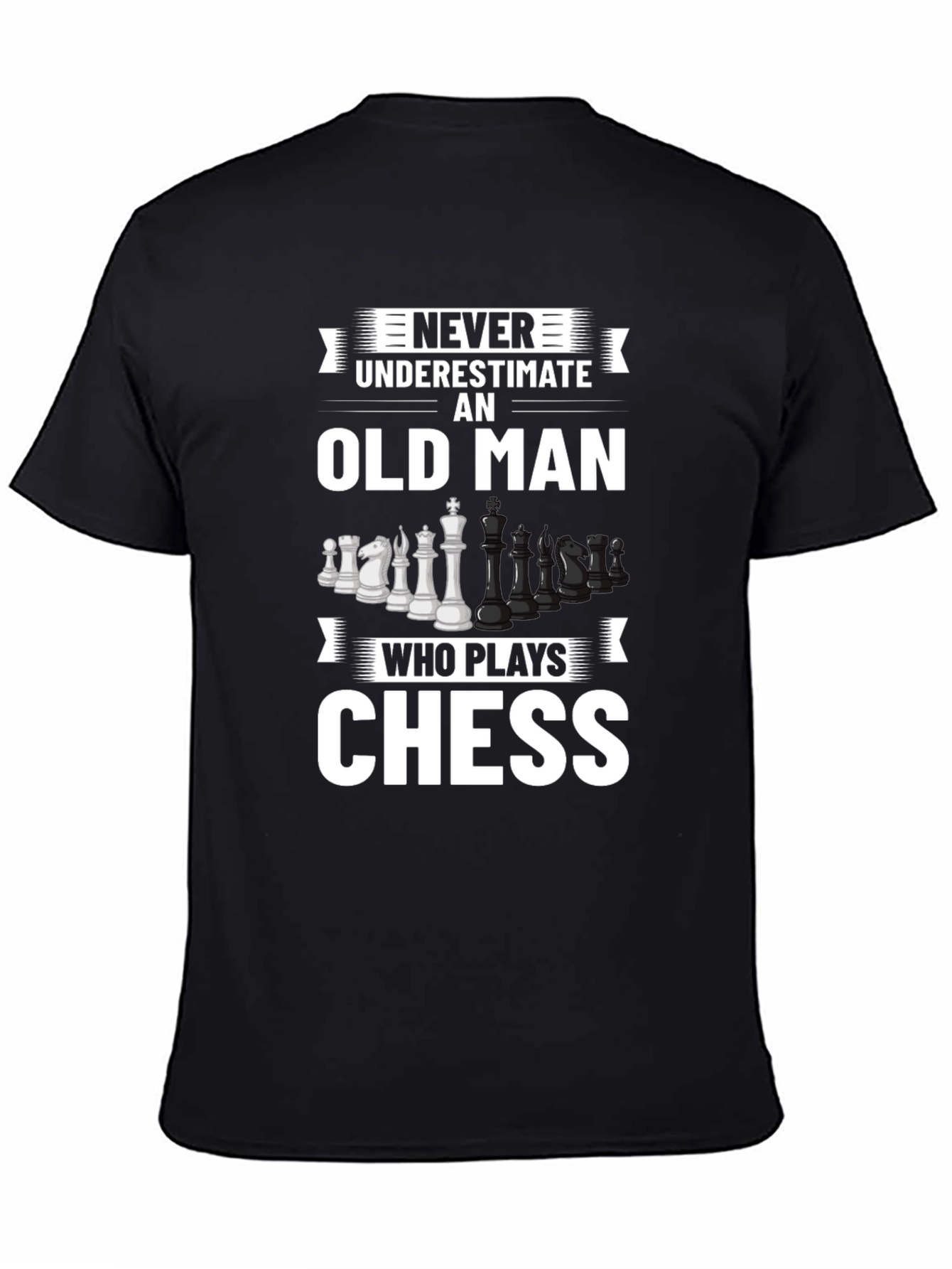 Never Underestimate Chess Old Man T-Shirt